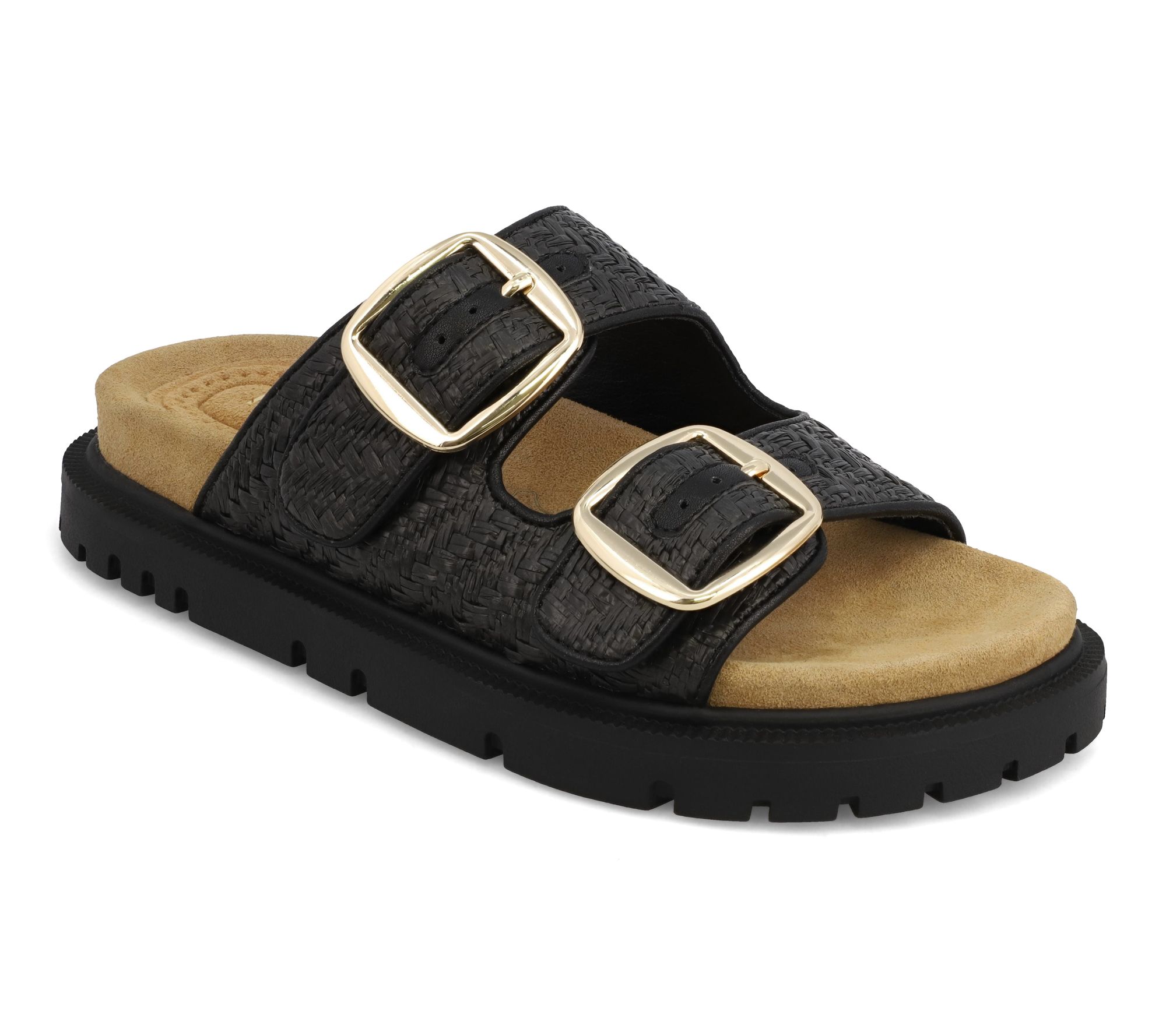 MIA Raffia Slide Sandals - Monica