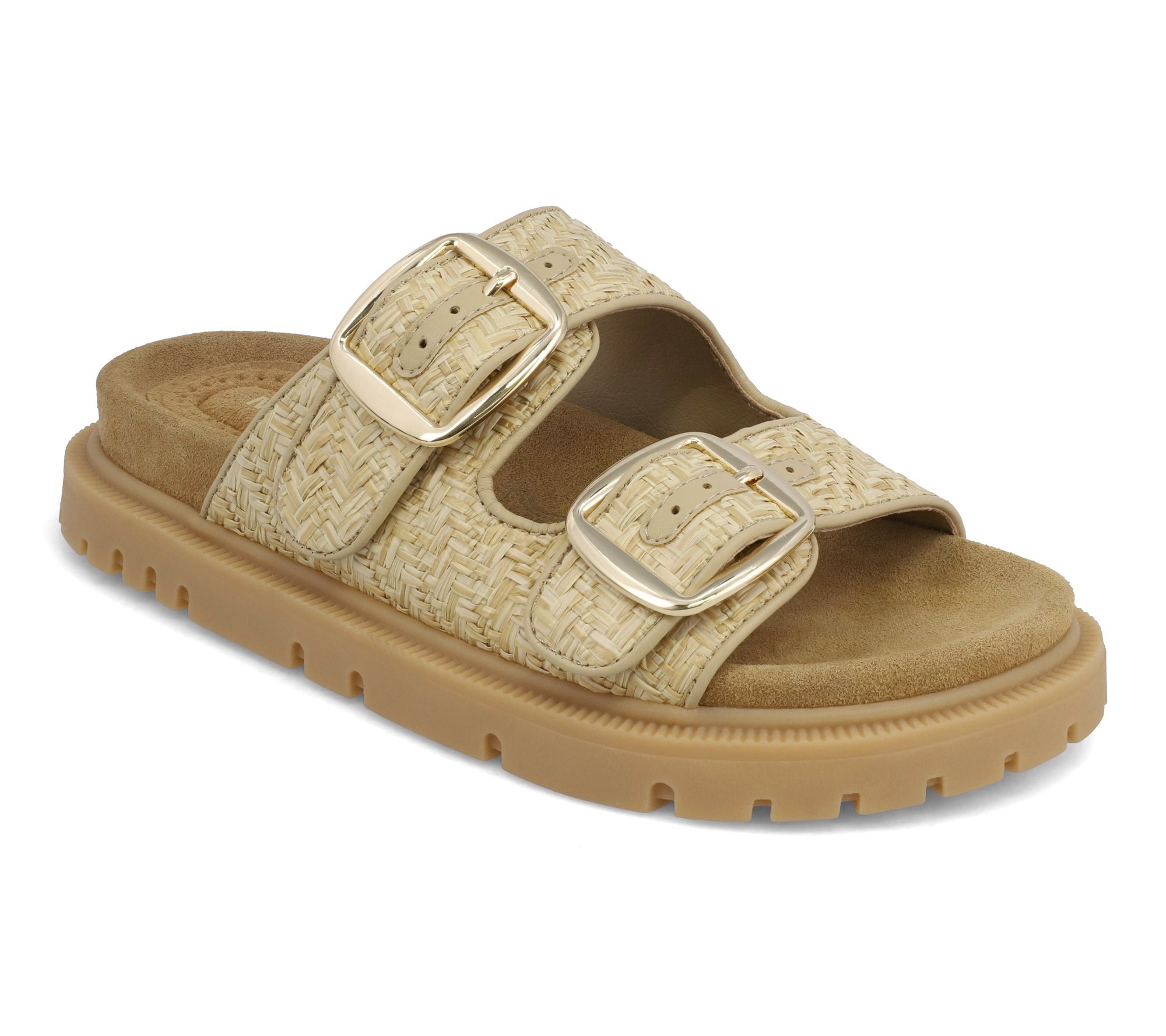 MIA Raffia Slide Sandals - Monica