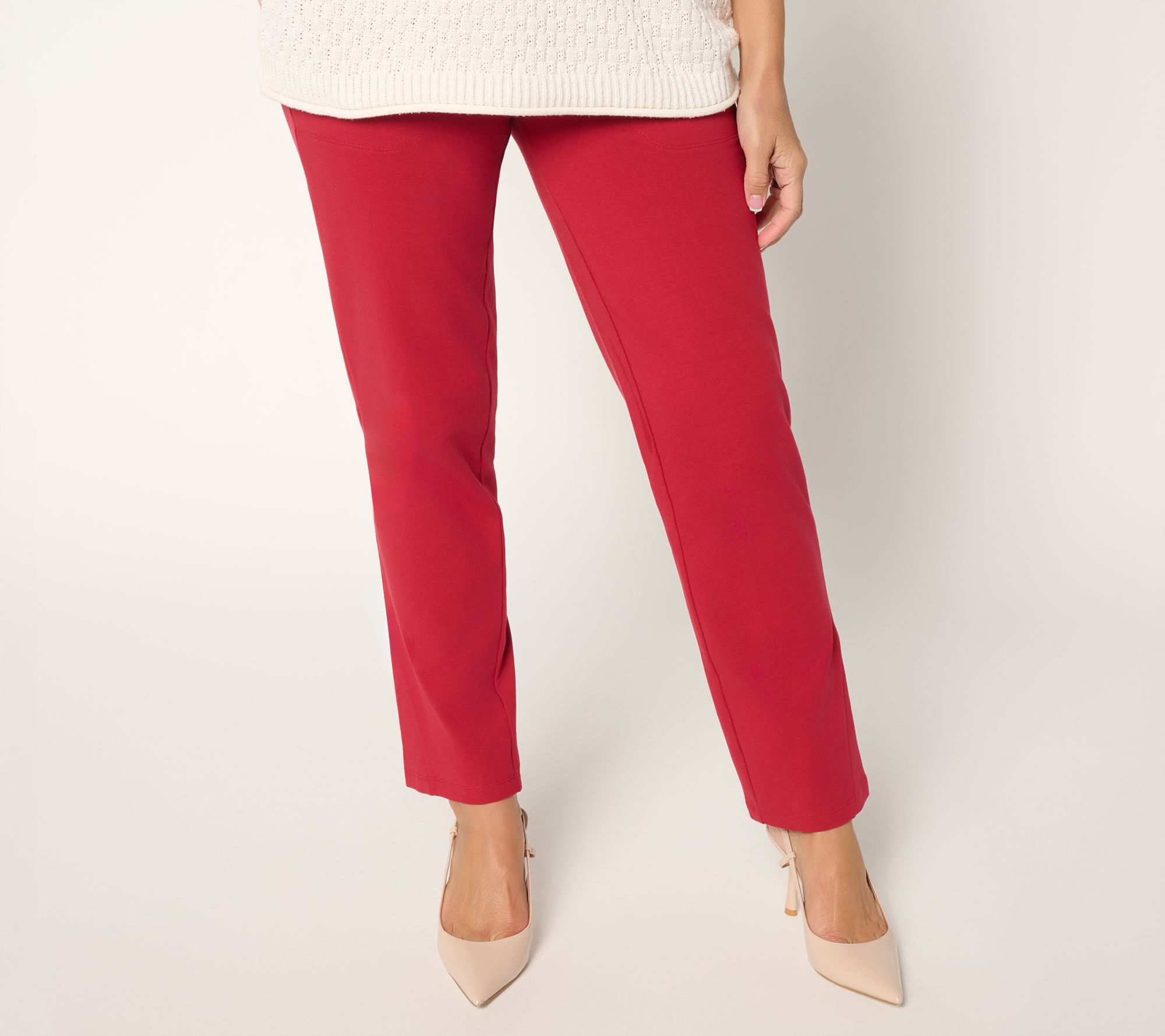 "As Is" Women with Control Petite TUSHY LIFTER Straight Ankle Pants