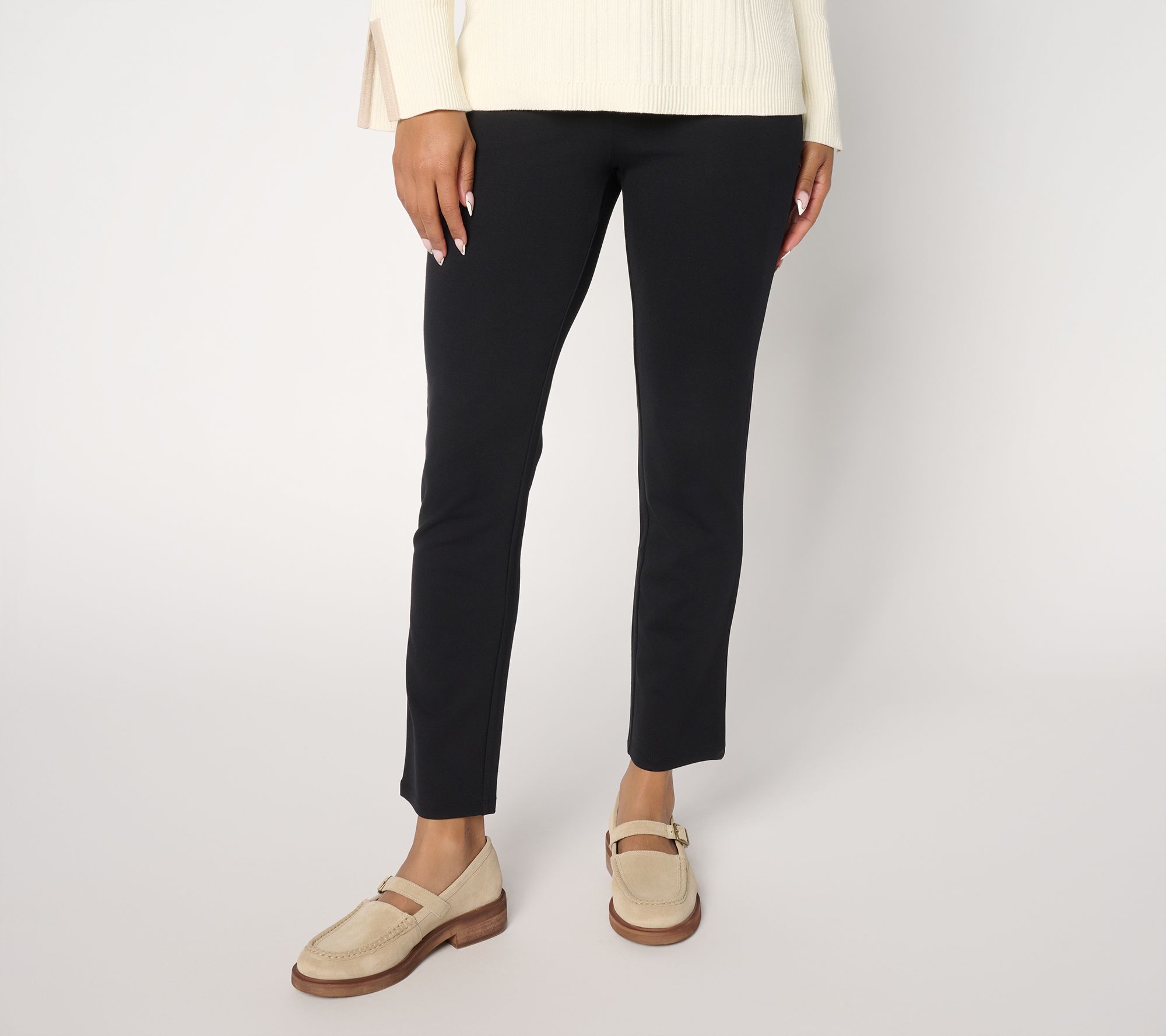 "As Is" Women with Control Petite Luxe Ponte Slim Leg Ankle Pants