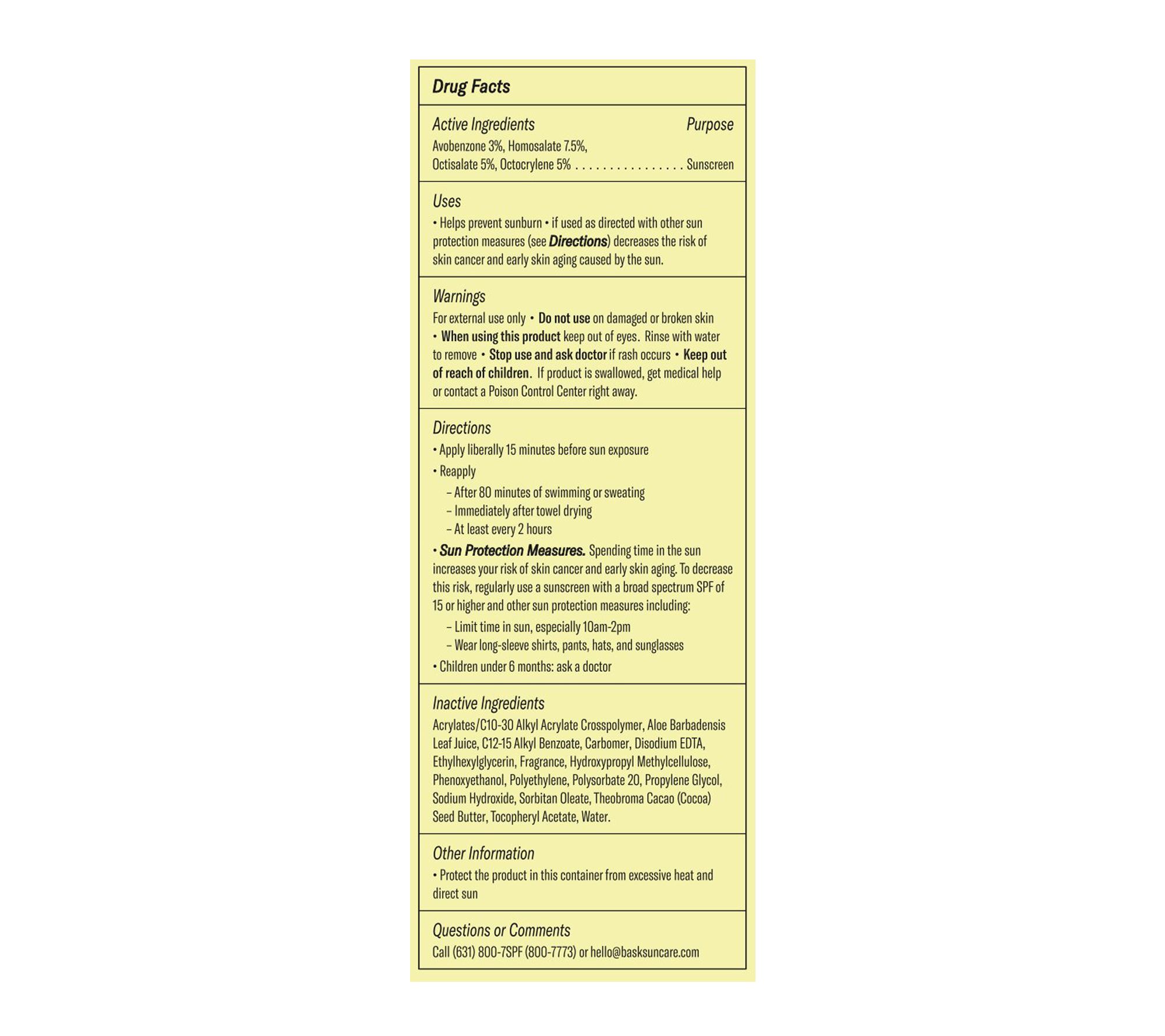 Bask Sheer Moisturizing Sunscreen Lotion