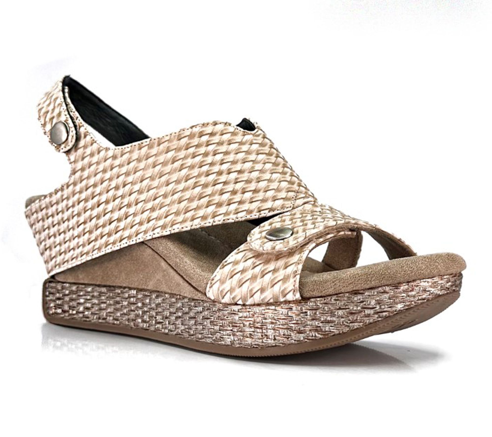  Modzori Krista Reversible Wedge Sandal - CreamFlips to Black