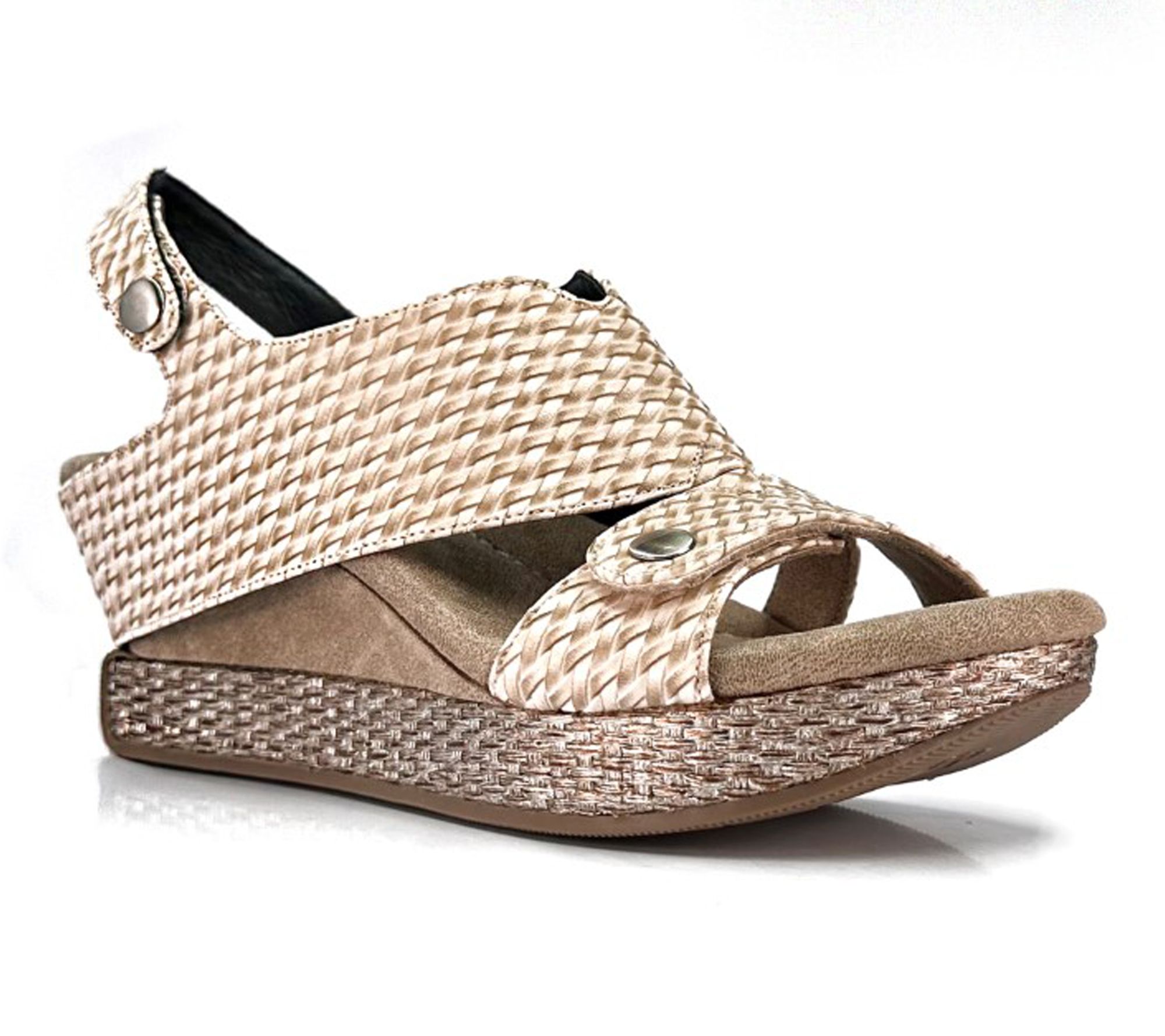 Modzori Krista Reversible Wedg e Sandal - Crea m Flips to Blac