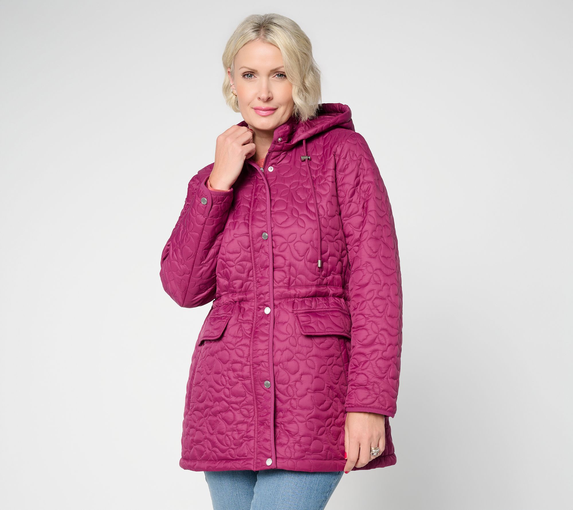 Susan Graver Regular Water Repellent Jacket w/ Removable Hood