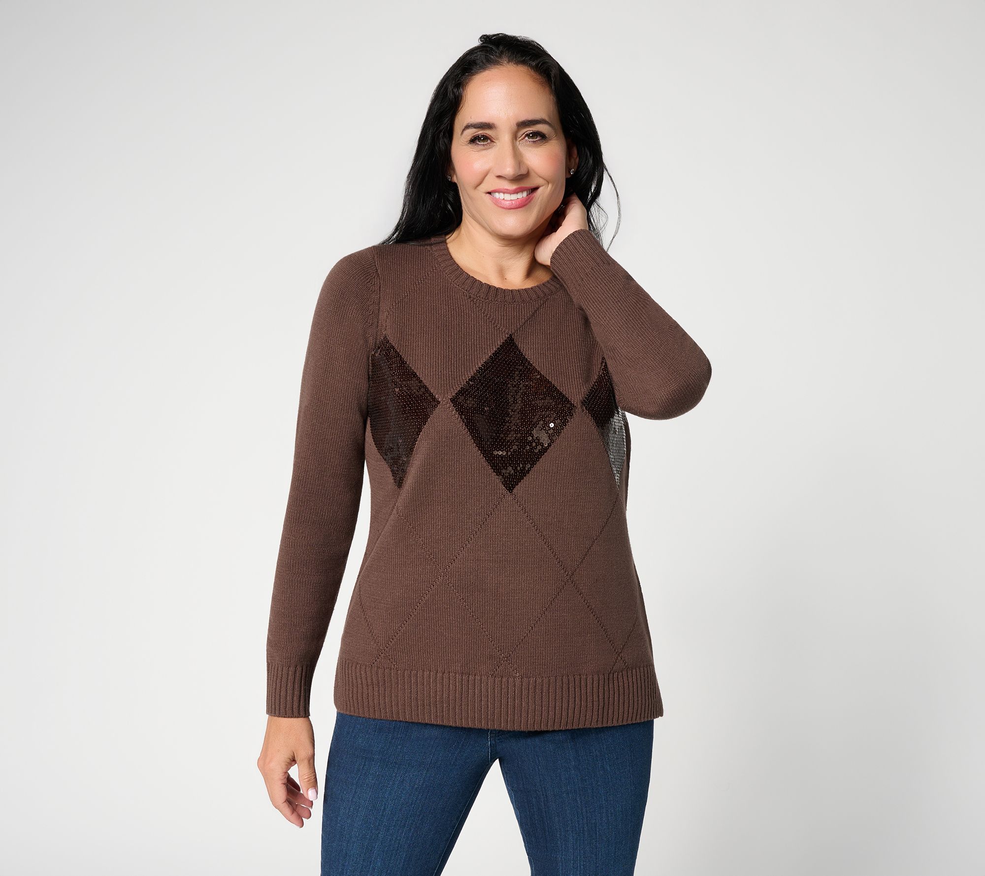 Jingle Belles by Kim Gravel Diamond Dazzle Sequin Sweater