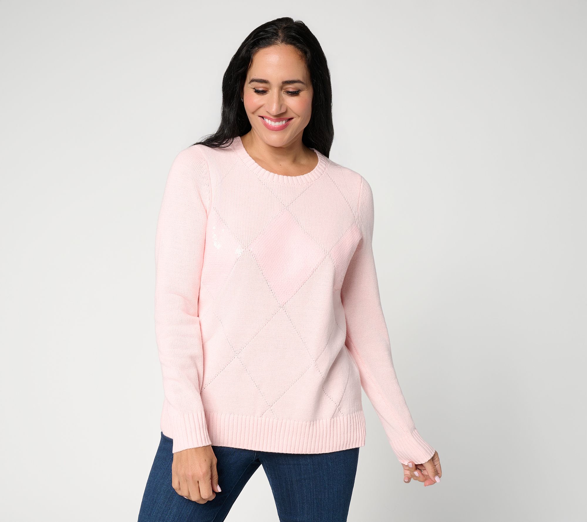 Jingle Belles by Kim Gravel Diamond Dazzle Sequin Sweater