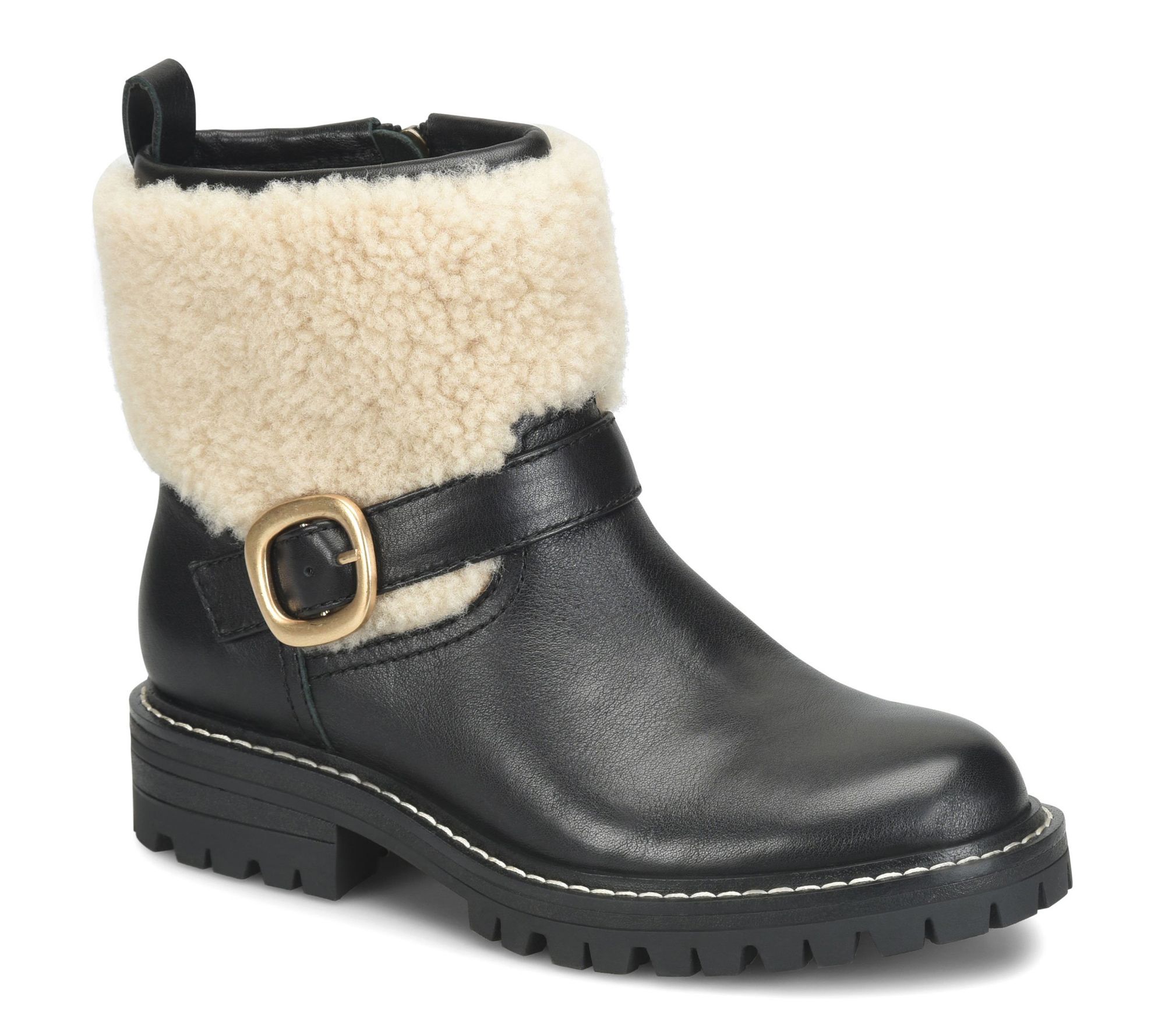Sofft Shearling Accented Leather Boot - Adelle
