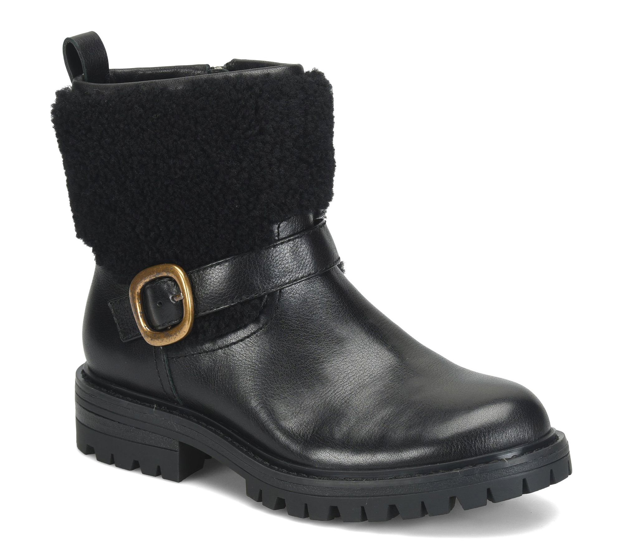 Sofft Shearling Accented Leather Boot - Adelle