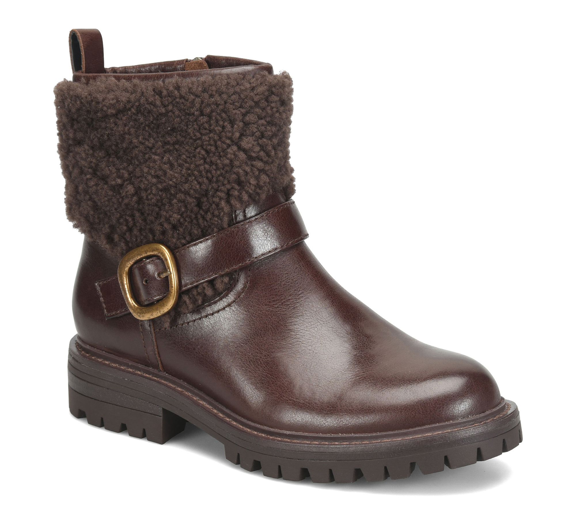 Sofft Shearling Accented Leather Boot - Adelle