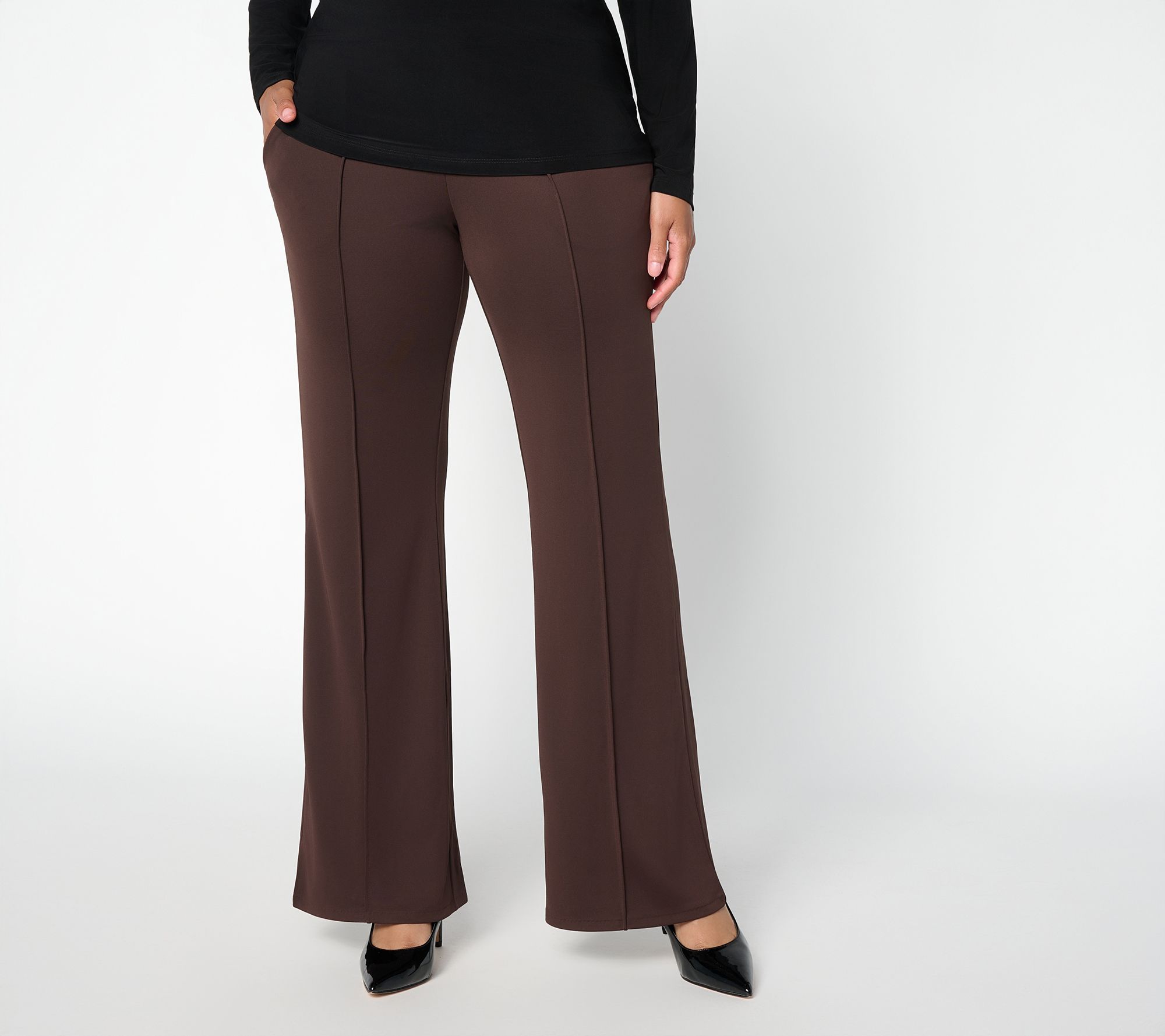 Dennis Basso Petite Luxe Jersey Knit Soft  Flare Trouser