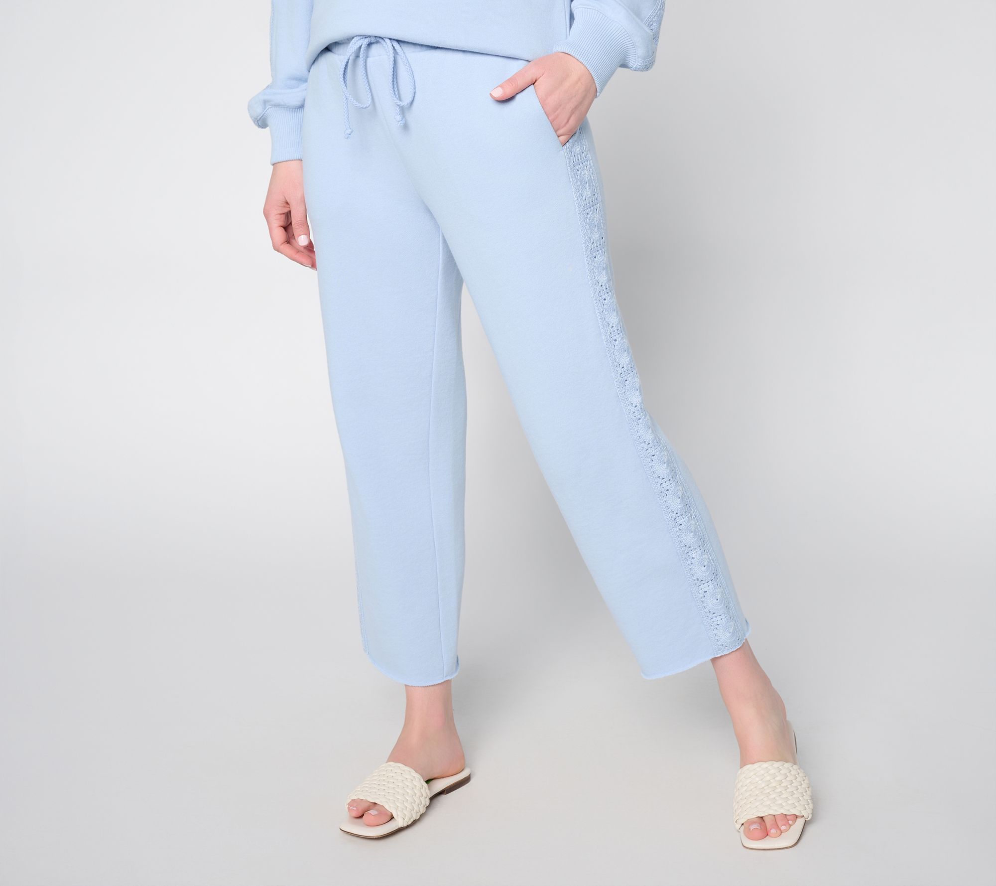 "As Is" Peace Love World Boheme Reg Cropped Pants w/ Crochet Trim