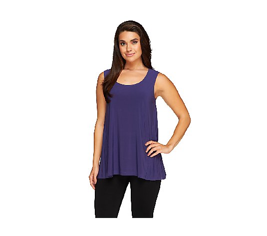 Attitudes by Renee Jersey Knit Sleeveless Top with Side Pleat