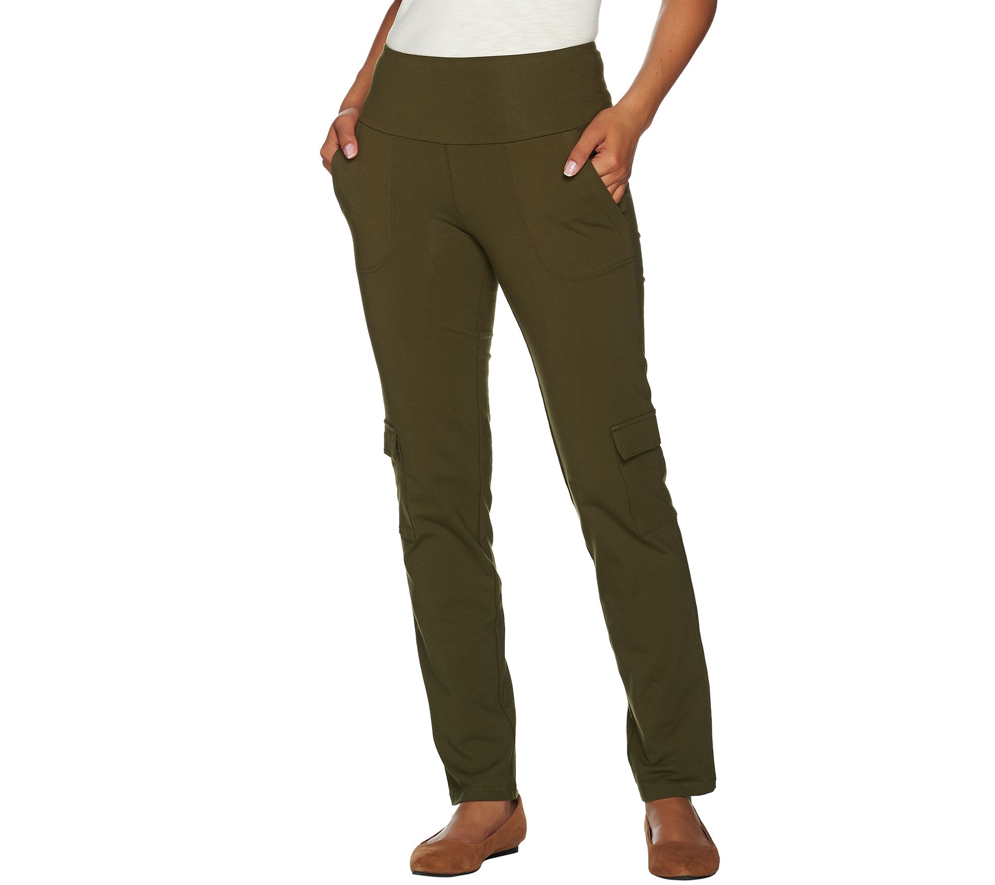 Women with Control Petite Tummy Control Cargo Pants - Page 1 — QVC.com