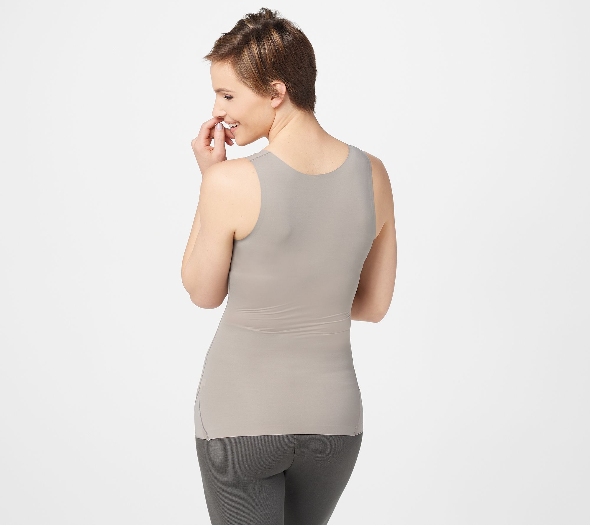 Spanx Shirt Women's Medium Tan Tank Top Sleeveless Slimming