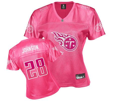 NFL Tennessee Titans Chris Johnson Women's PinkFem Fan Jersey 