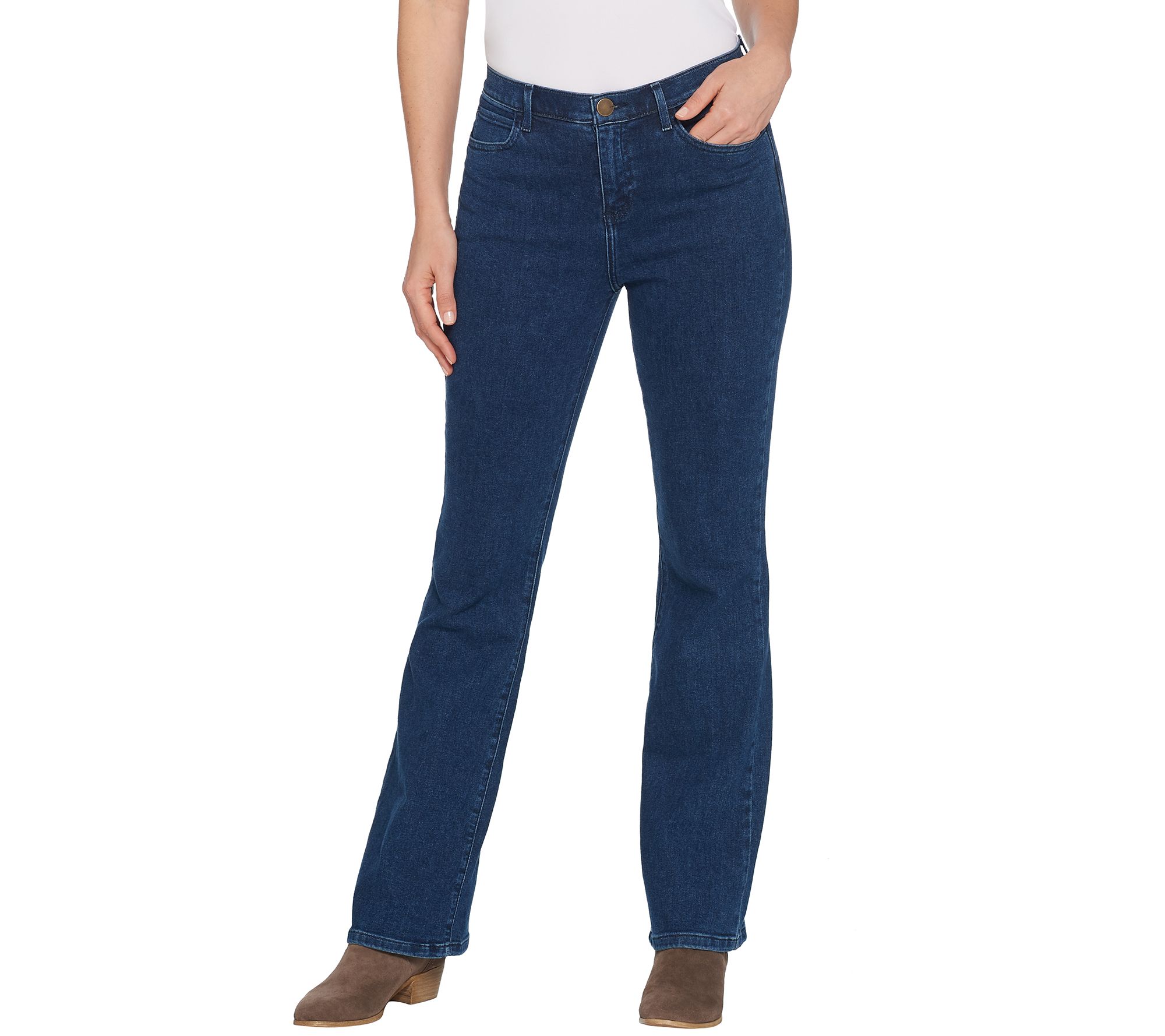 BROOKE SHIELDS Timeless Regular Boot-Cut Jeans - QVC.com