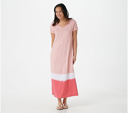Belle Beach by Kim Gravel Dip-Dye Short-Sleeve Maxi Dress