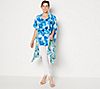 Attitudes by Renee Border Print Caftan with Pull Out Print Tank
