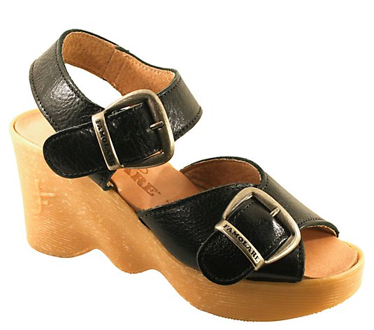Famolare Hi There Leather Wedge Sandal - DoubleVision