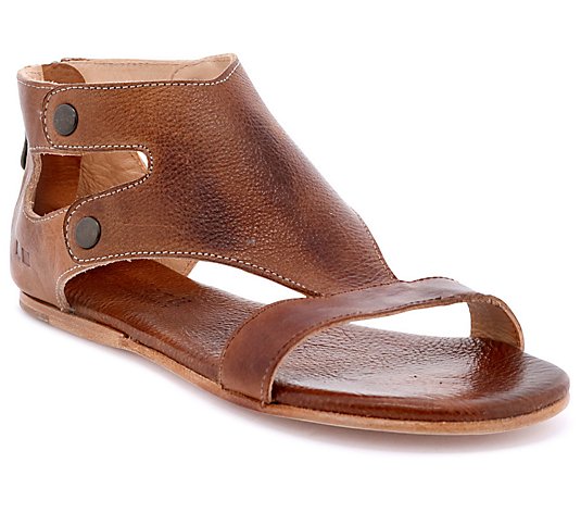 BED STU Leather Cutout Back-Zip Sandals - Soto