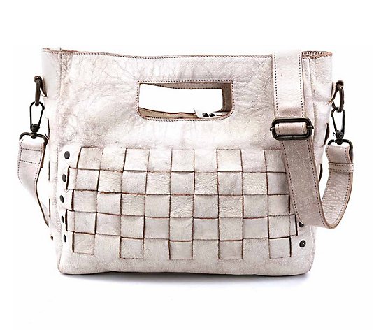 BED STU Woven Leather Handbag - Orchid