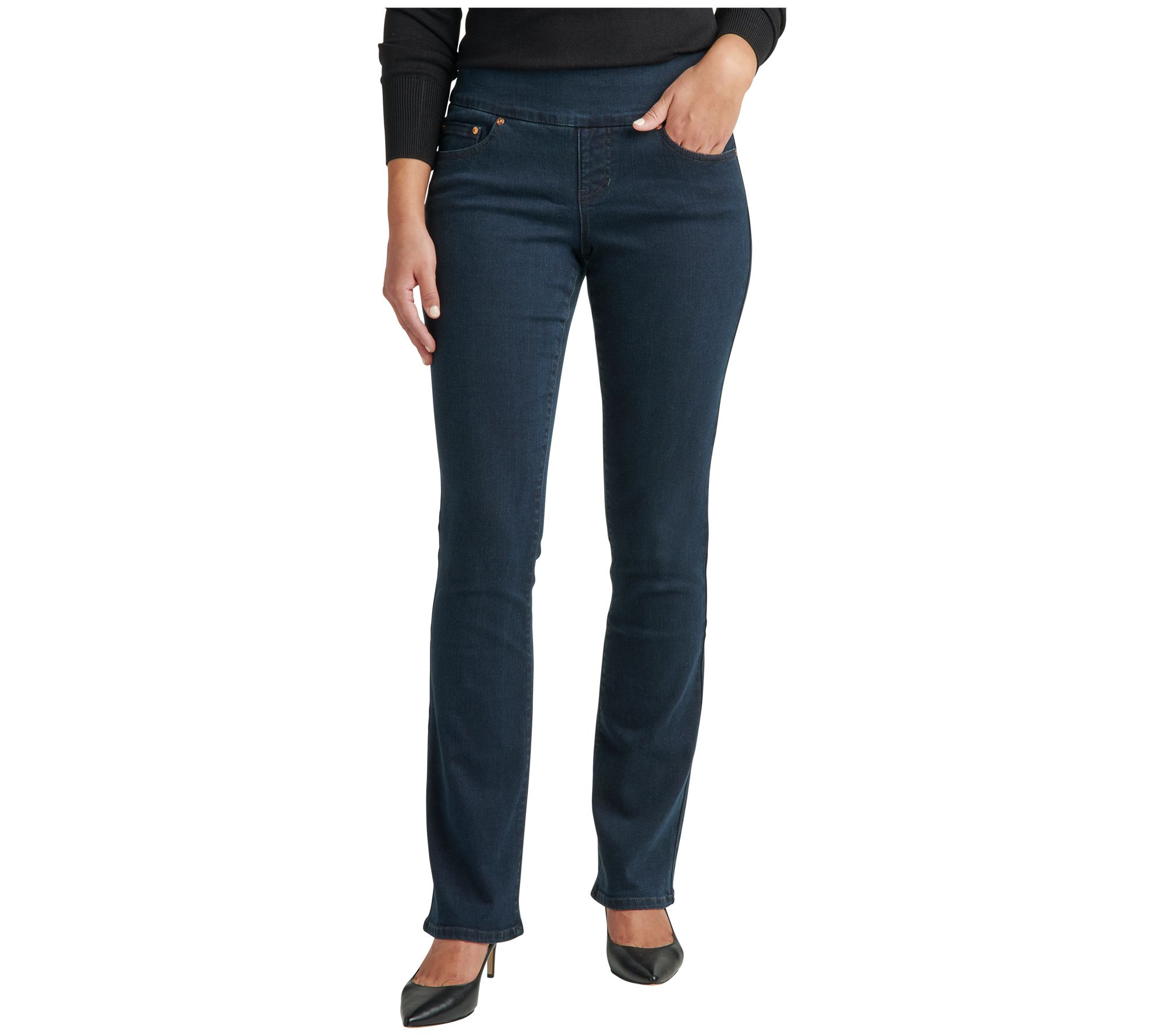 JAG Paley Mid Rise Bootcut Pull-On Jeans-After Midnight - QVC.com