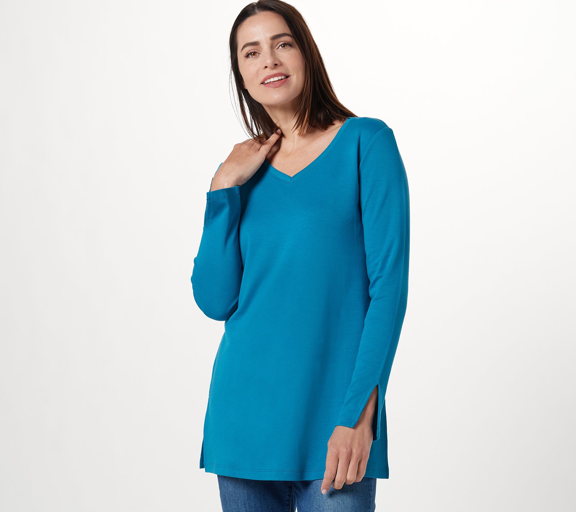"As Is" Isaac Mizrahi Live! Essential Pima Cotton Tunic