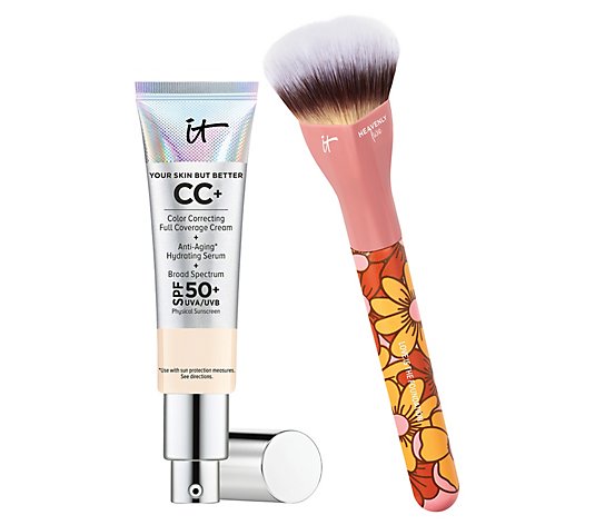 IT Cosmetics CC Cream SPF50 Foundation with Heart Shaped Brush