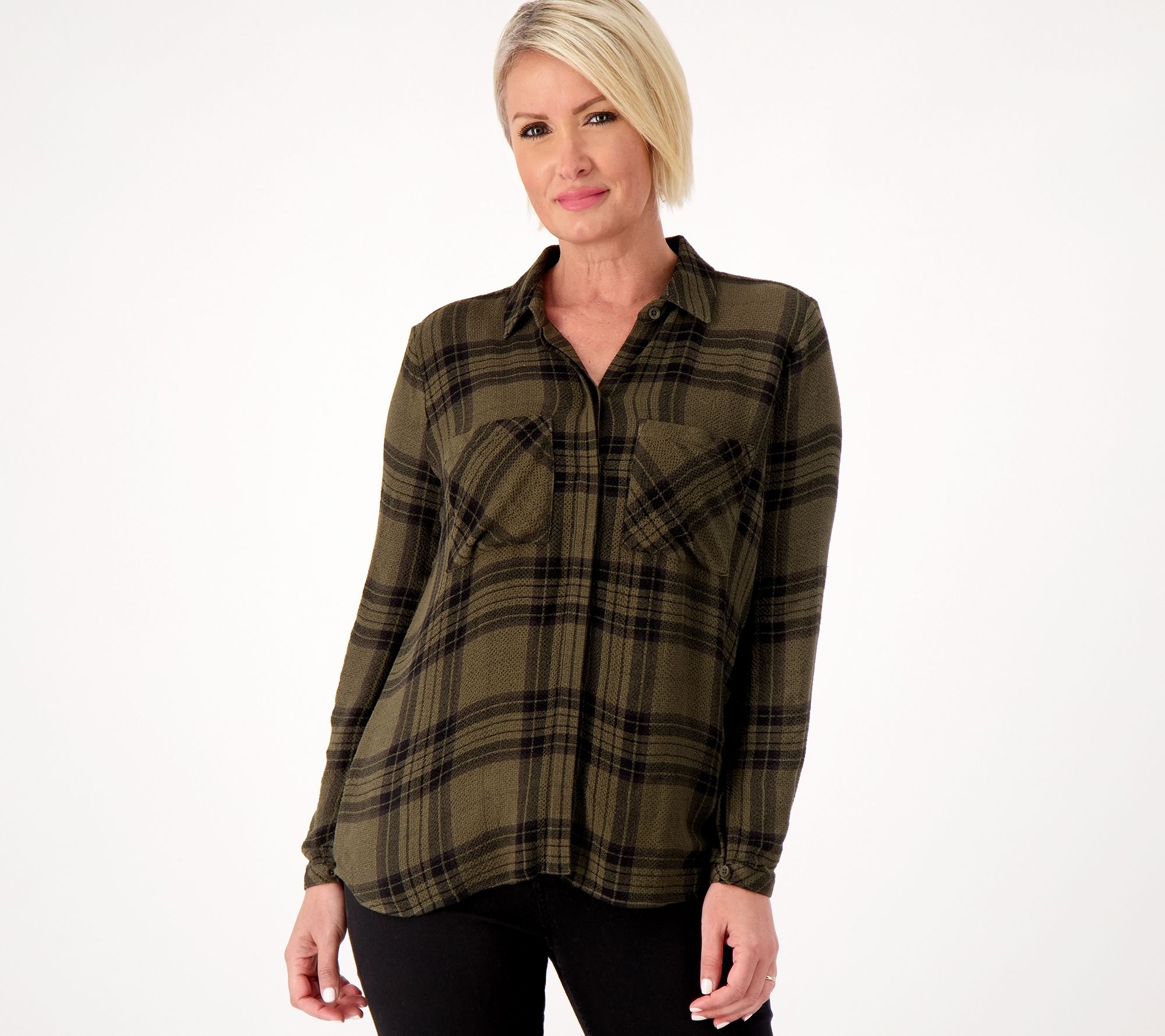 Side Stitch Full Button Down Hipster Shirt