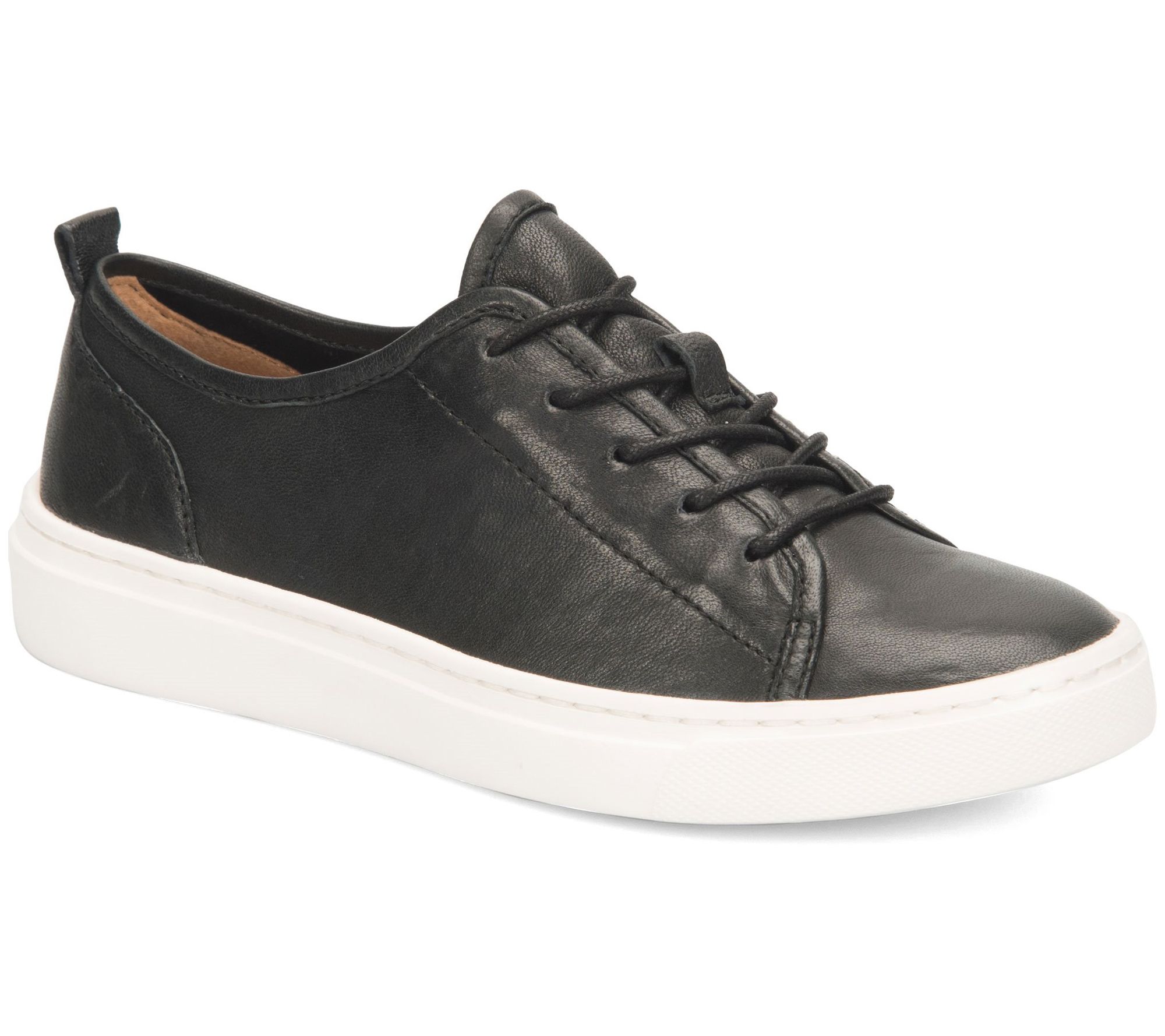 Comfortiva Unlined Lace-Up Leather Sneakers - Talen - QVC.com