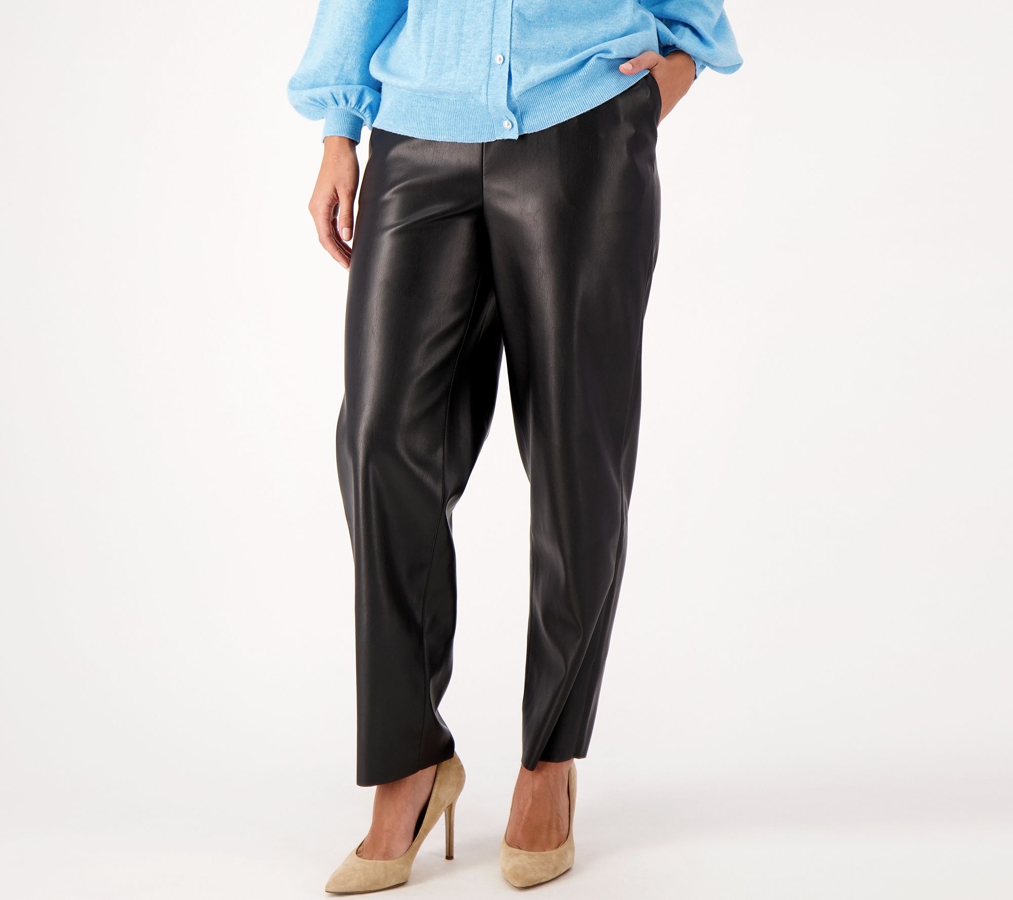 Girl With Curves Vegan Leather Tall Crop Pants