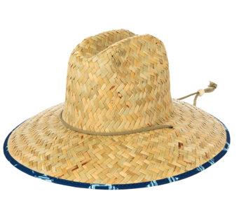 San Diego Hat Co. Men's Straw Lifeguard Hat w/Under Brim Print - A558988
