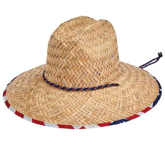 San Diego Hat Co. Men's Straw Lifeguard Hat w/Under Brim Print