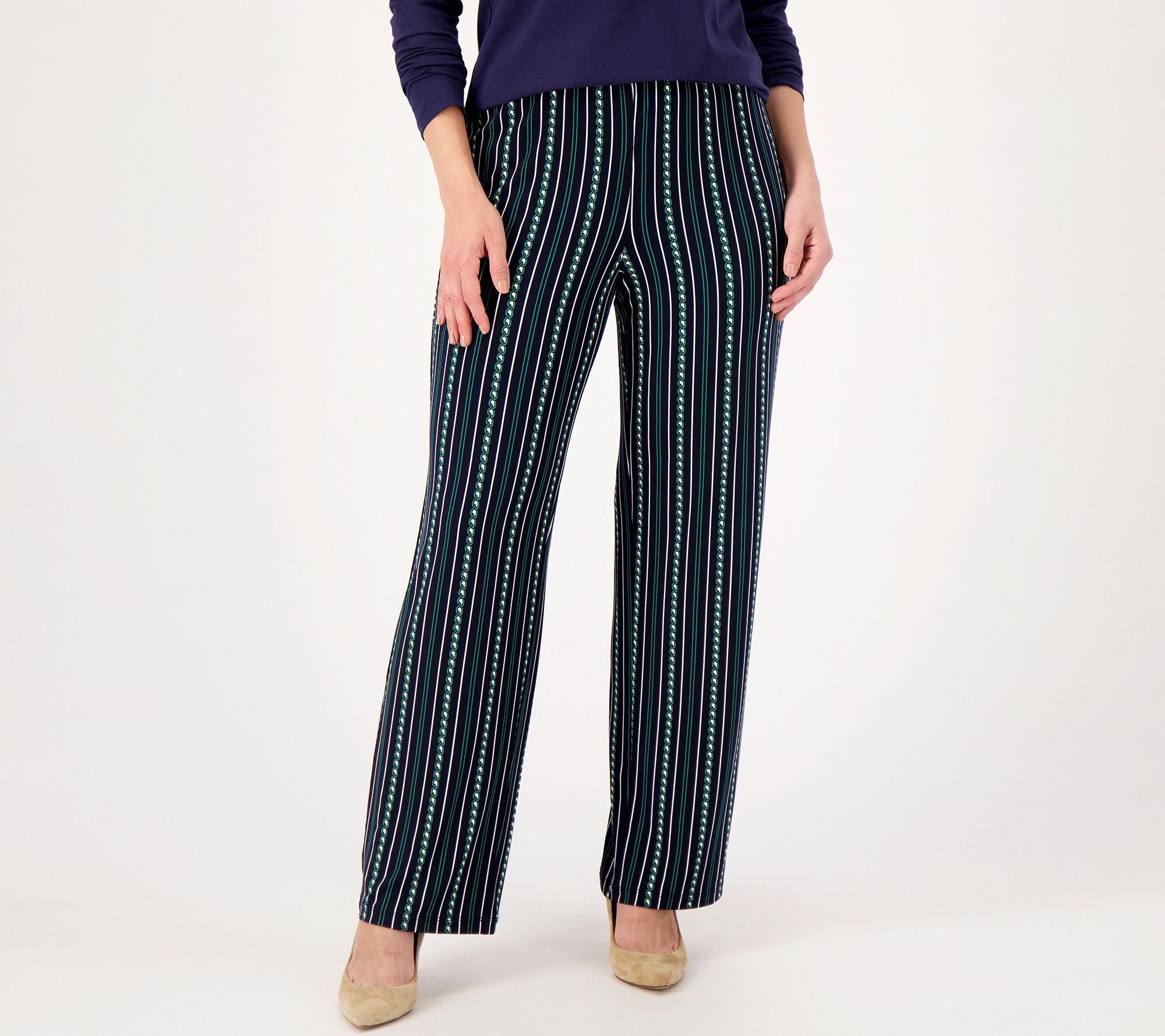 Susan Graver, Pants & Jumpsuits, Susan Graver Printed Liquid Knit Pullon  Pants 1342
