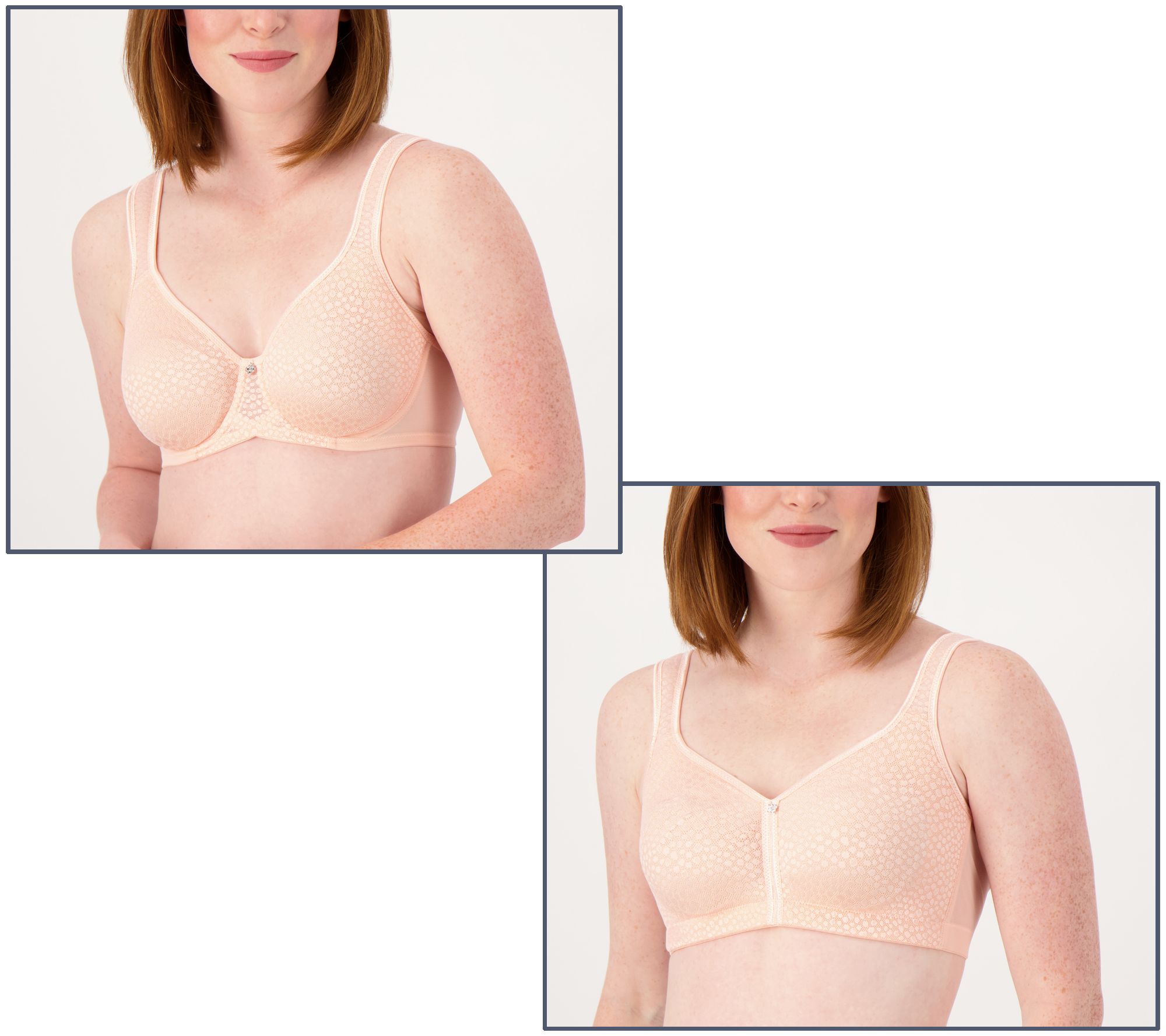 Breezies Wirefree Diamond Shimmer Unlined Support Bra 