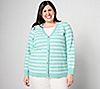 Joan Rivers Honeycomb Stripe Button-Front Cardigan
