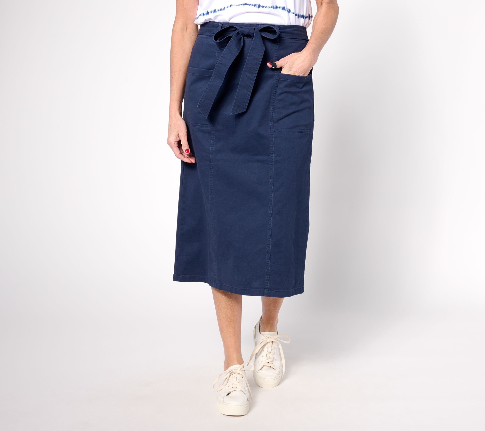 Qvc denim store and co skirts