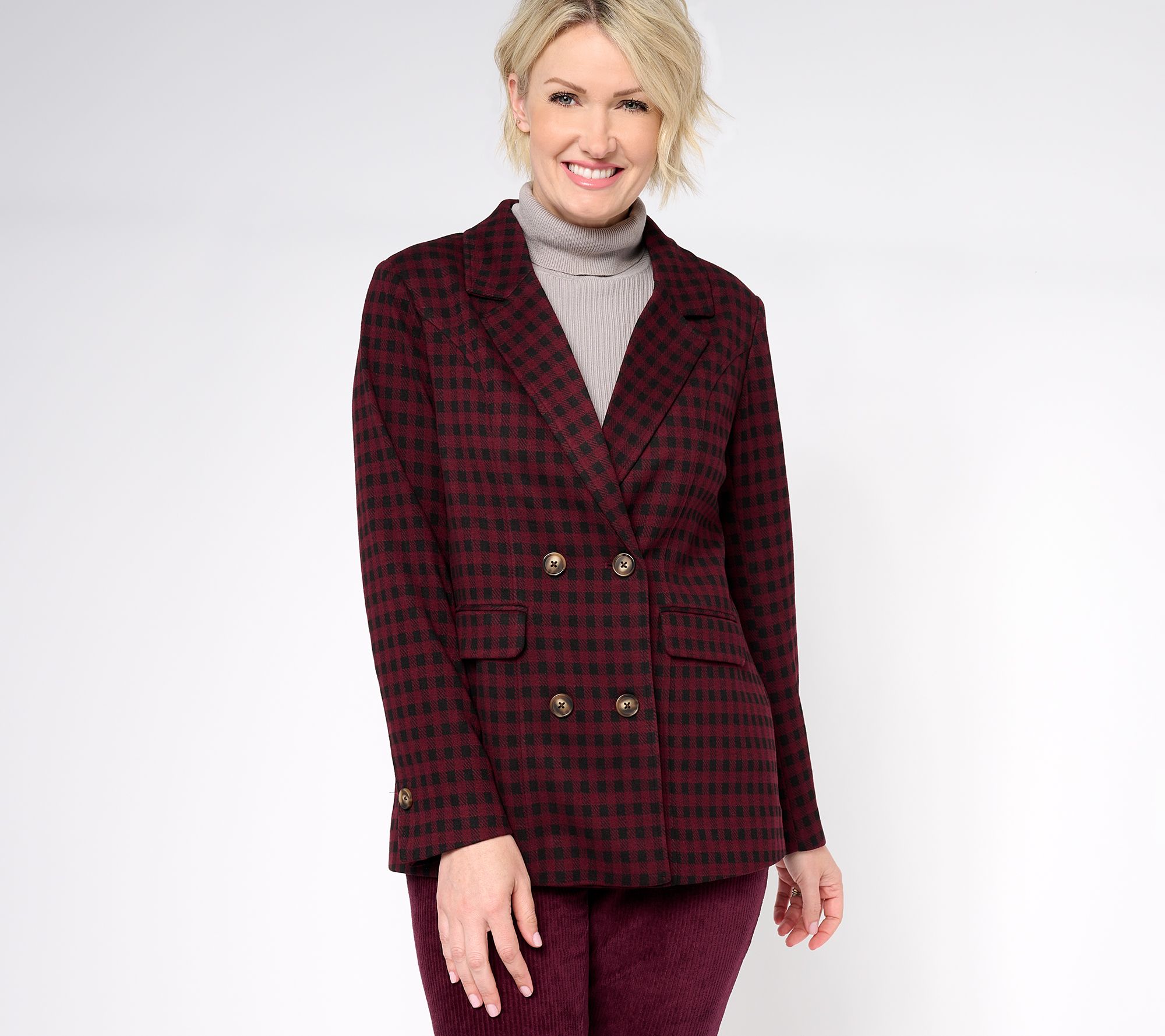 "As Is" Belle by Kim Gravel Buffalo Check Menswear Blazer