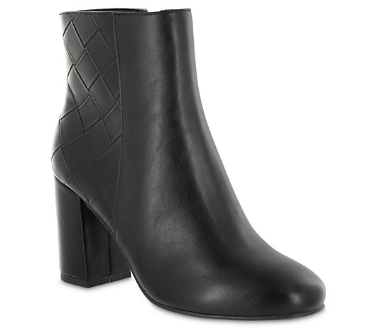 MIA Shoes Stacked Heel Ankle Boots - Linne - QVC.com