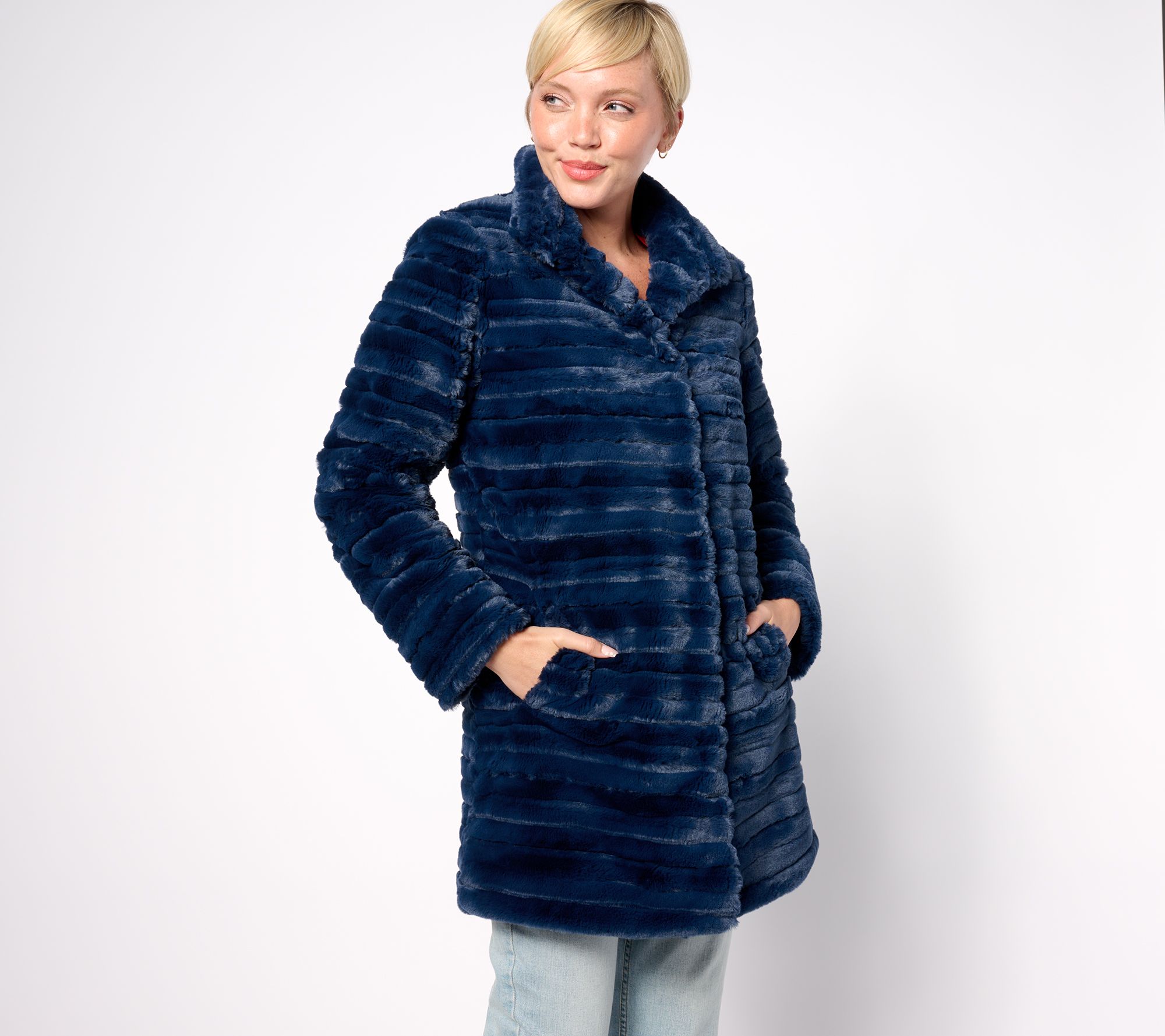 Dennis basso faux fur coat with hood online