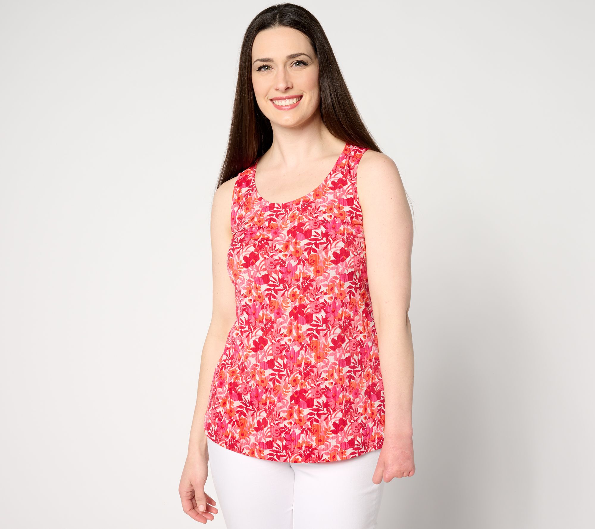 Susan Graver Printed Liquid Knit Scoop Neck Tank Top