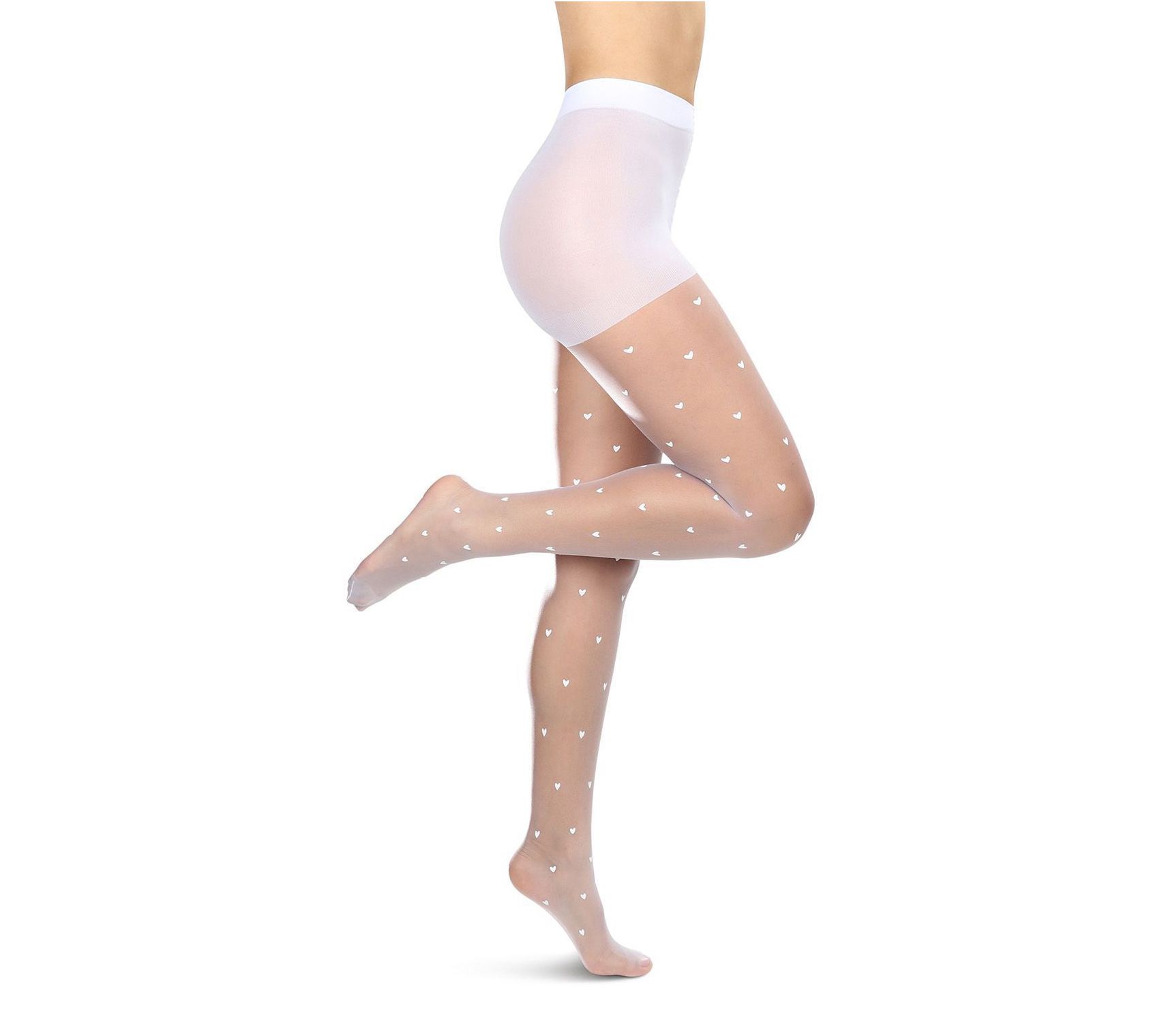 Memoi Mini Heart Sheer Nylon Tights
