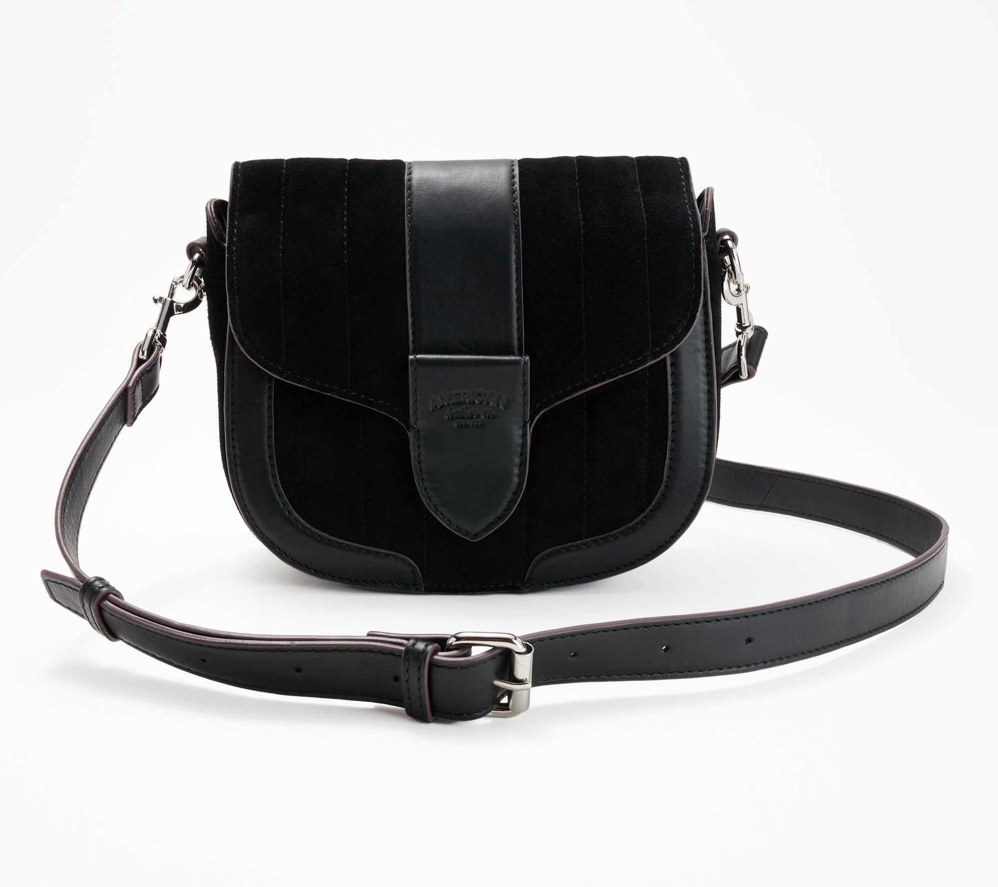 American Leather Co. Aiken Flap Top Suede Crossbody