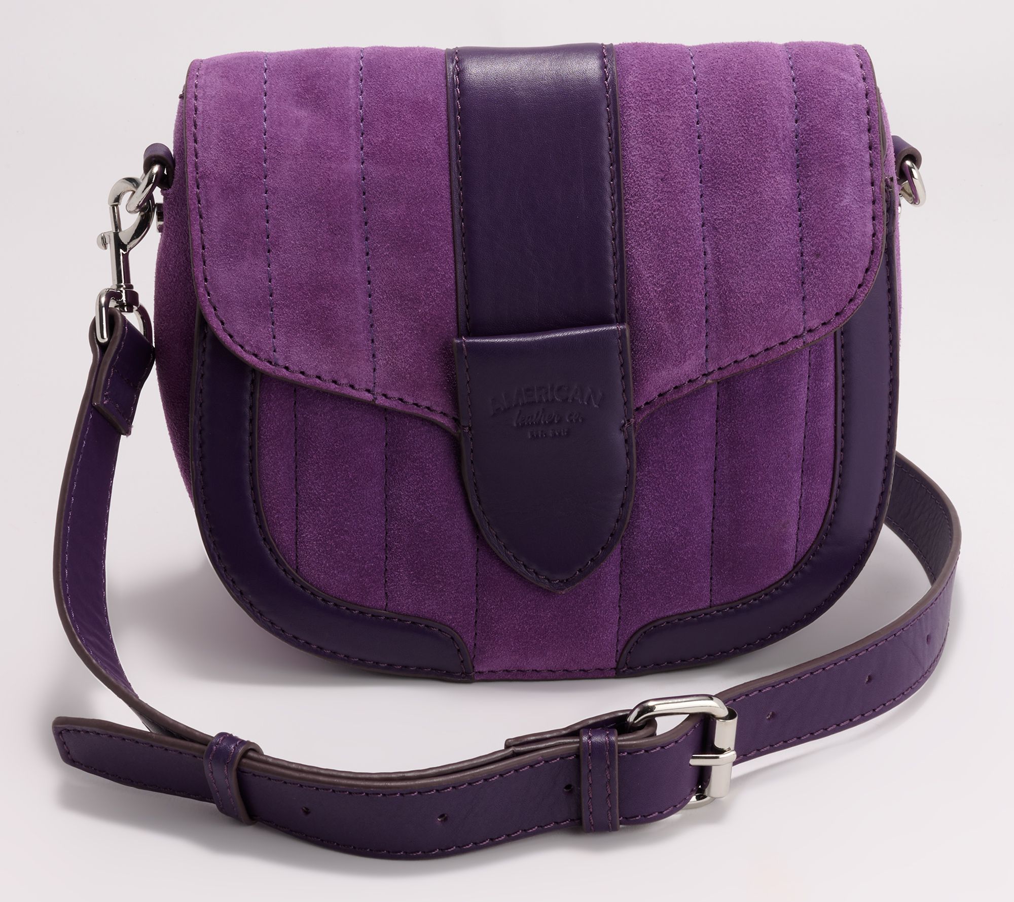 American Leather Co. Aiken Flap Top Suede Crossbody