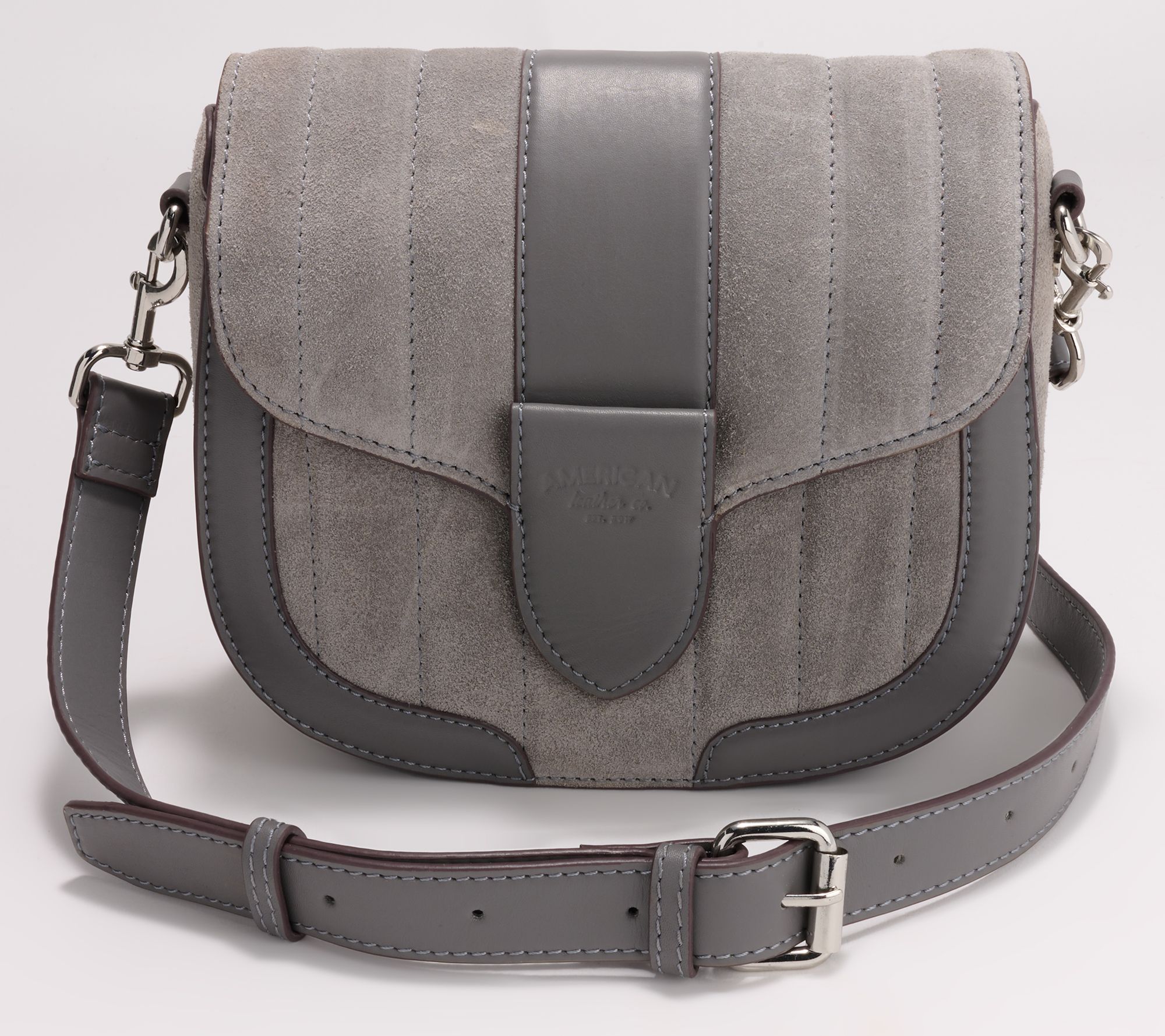 American Leather Co. Aiken Flap Top Suede Crossbody