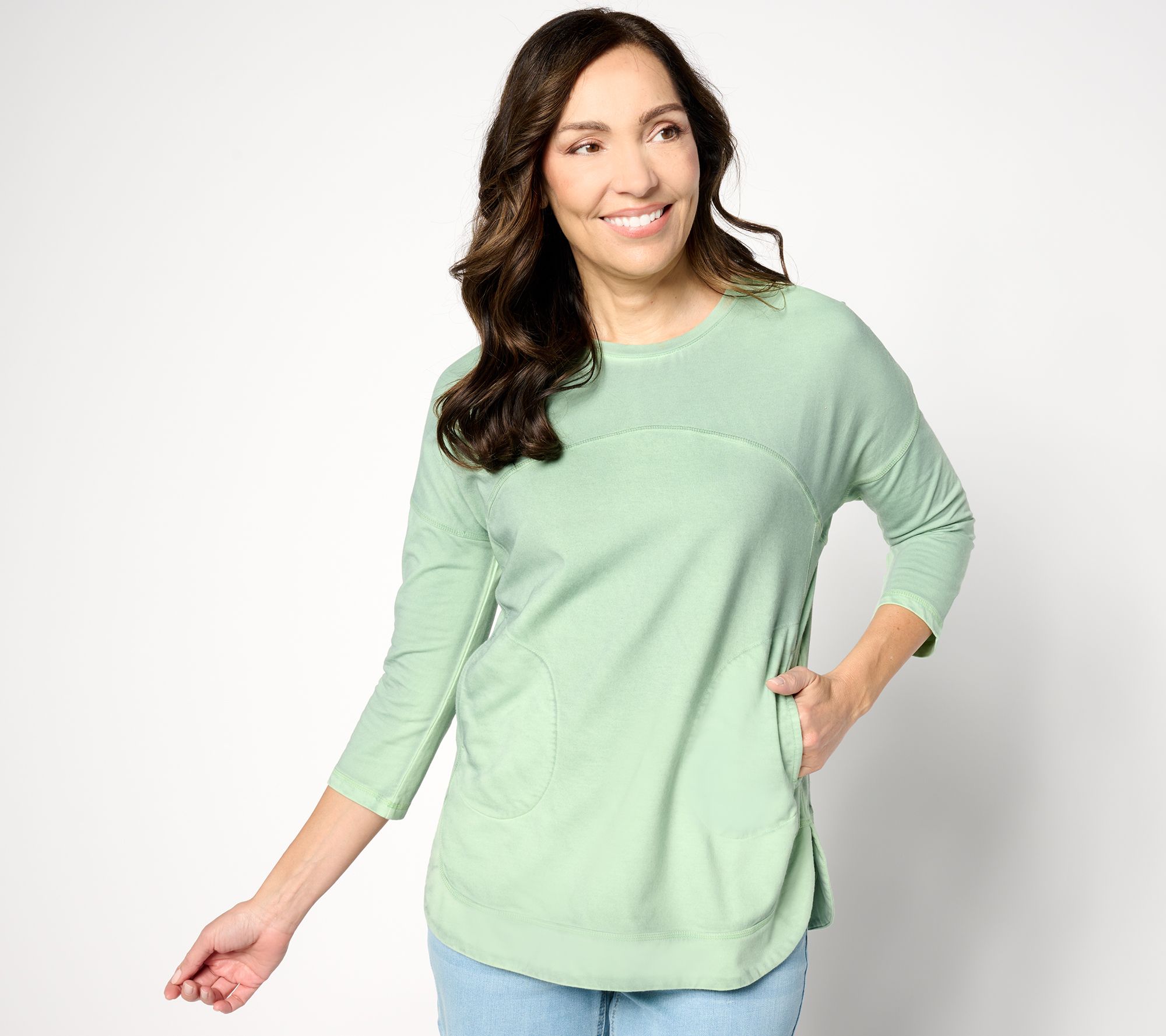 "As Is" LOGO Life by Lori Goldstein French Terry Hand Dyed Top