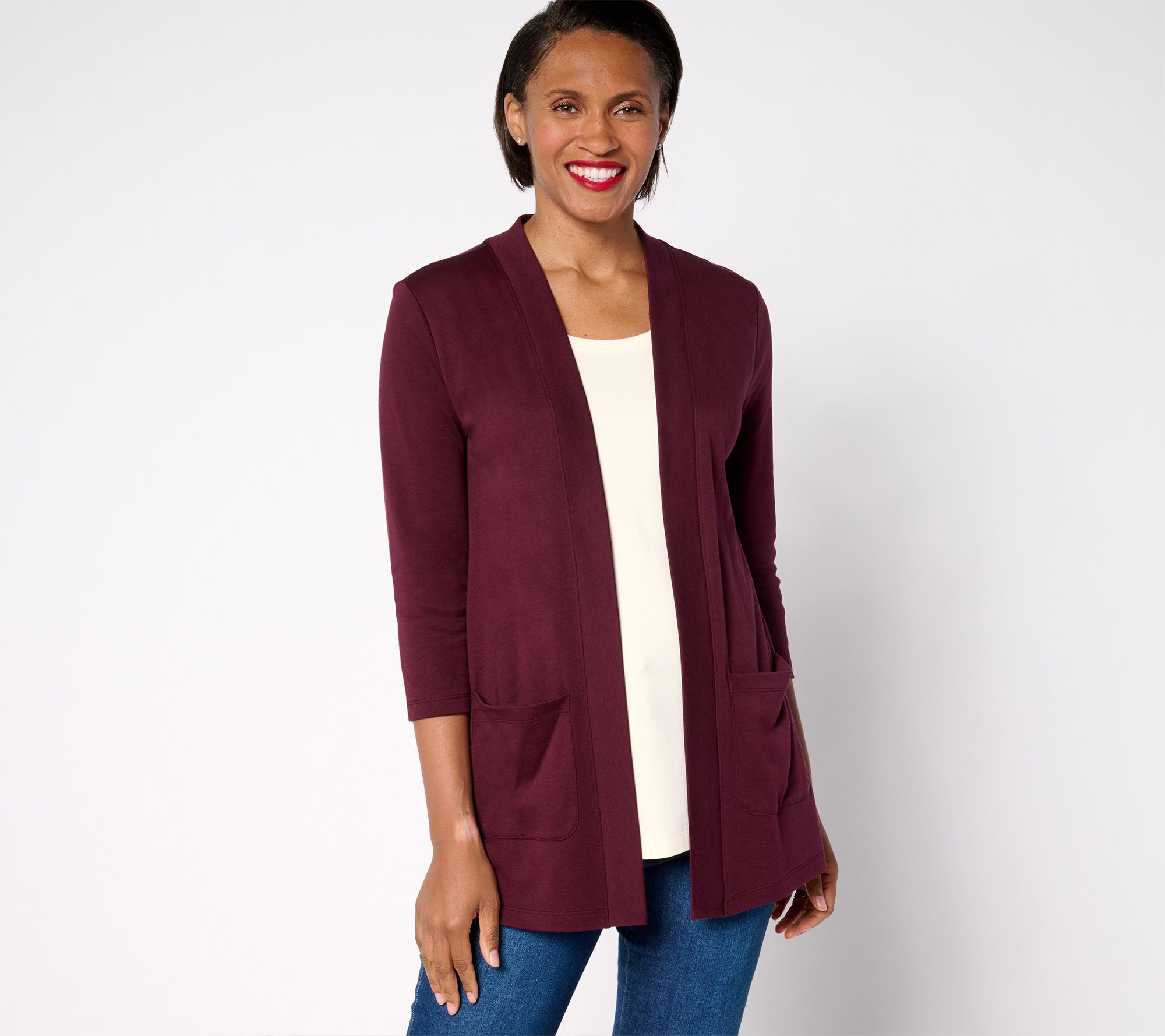 Isaac Mizrahi Live! Petite Essentials Pima Cotton Layered Look