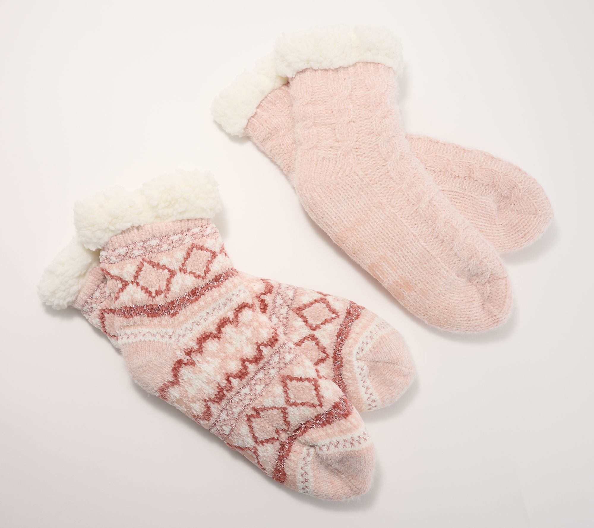 MUK LUKS Set of 2 Vitamin E Infused Luxe Cabin Socks