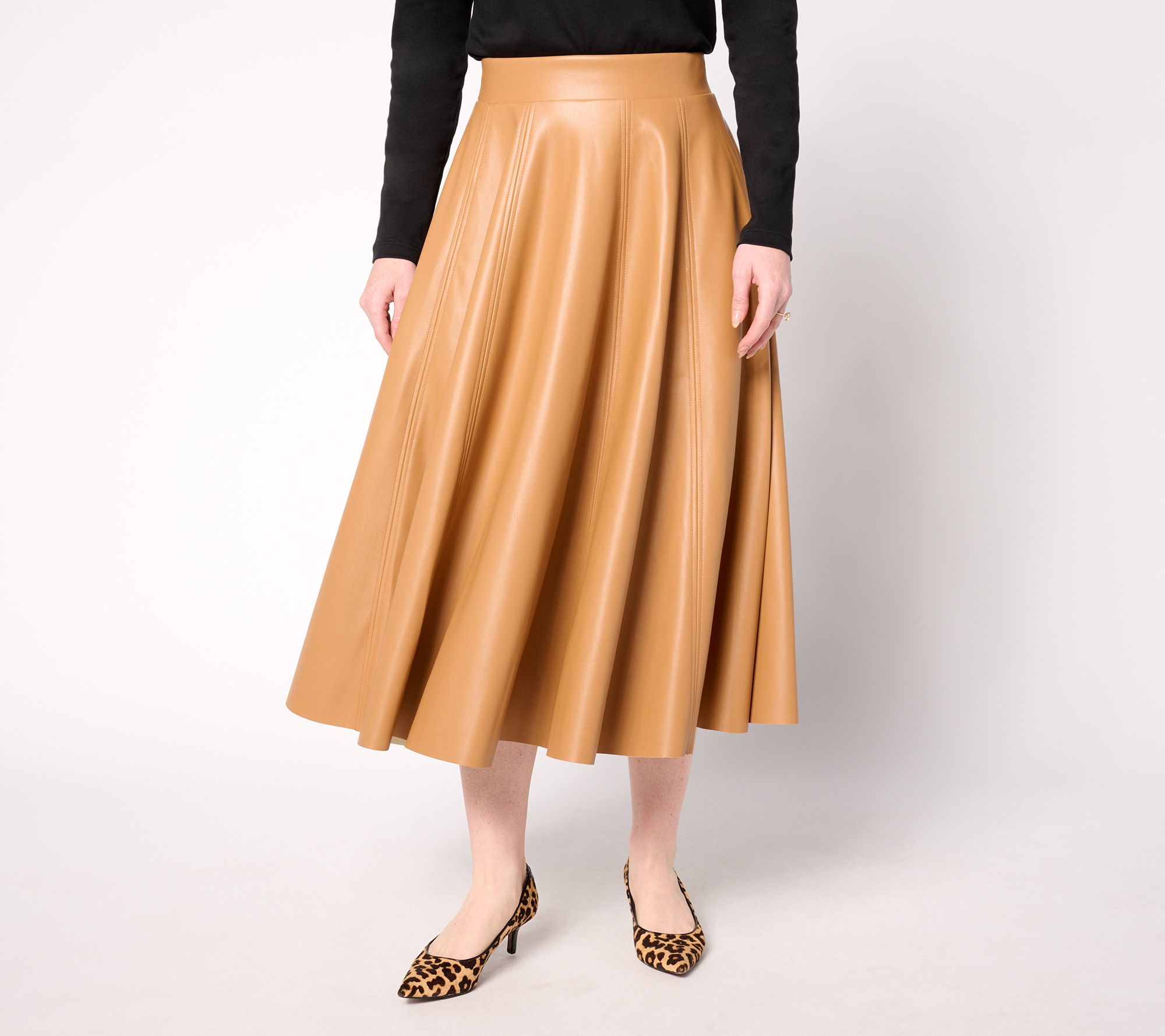 Leather pleated skirt qvc best sale