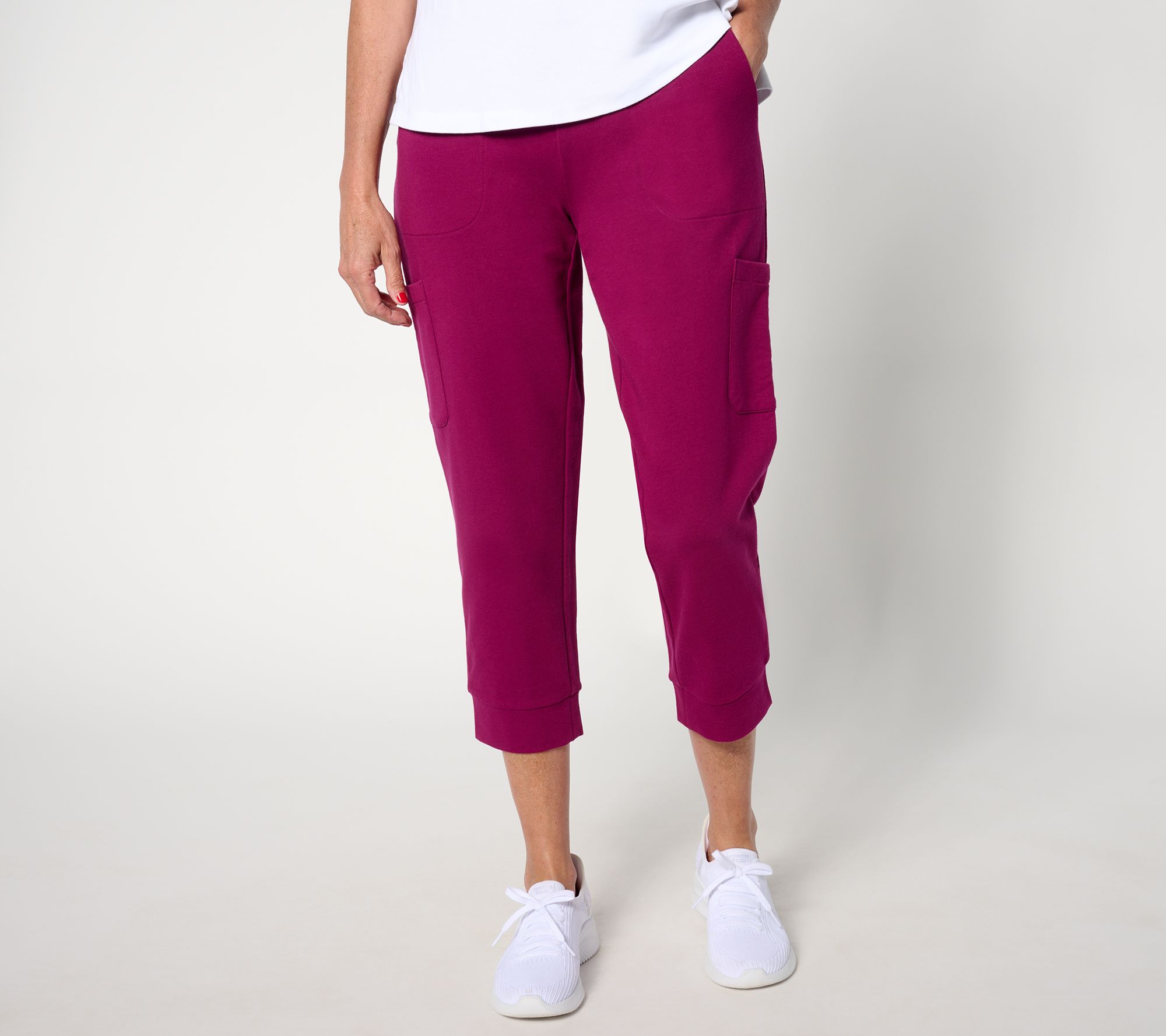 "As Is" Denim & Co. Active Reg French Terry Crop Jogger w/ Cargo Pockets